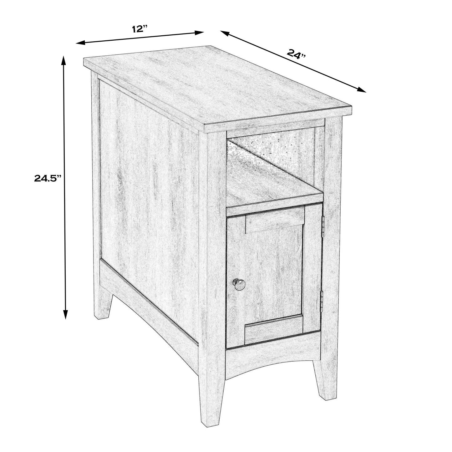 Avina Burl1 Door Side Table in Medium Brown 5215101