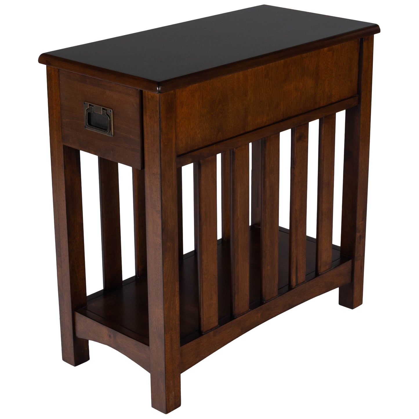 Butler Specialty Company Larina 16 in. W Rectangular Wood Shaker 1 Drawer Side Table with Lower Open Shelf, Dark Brown