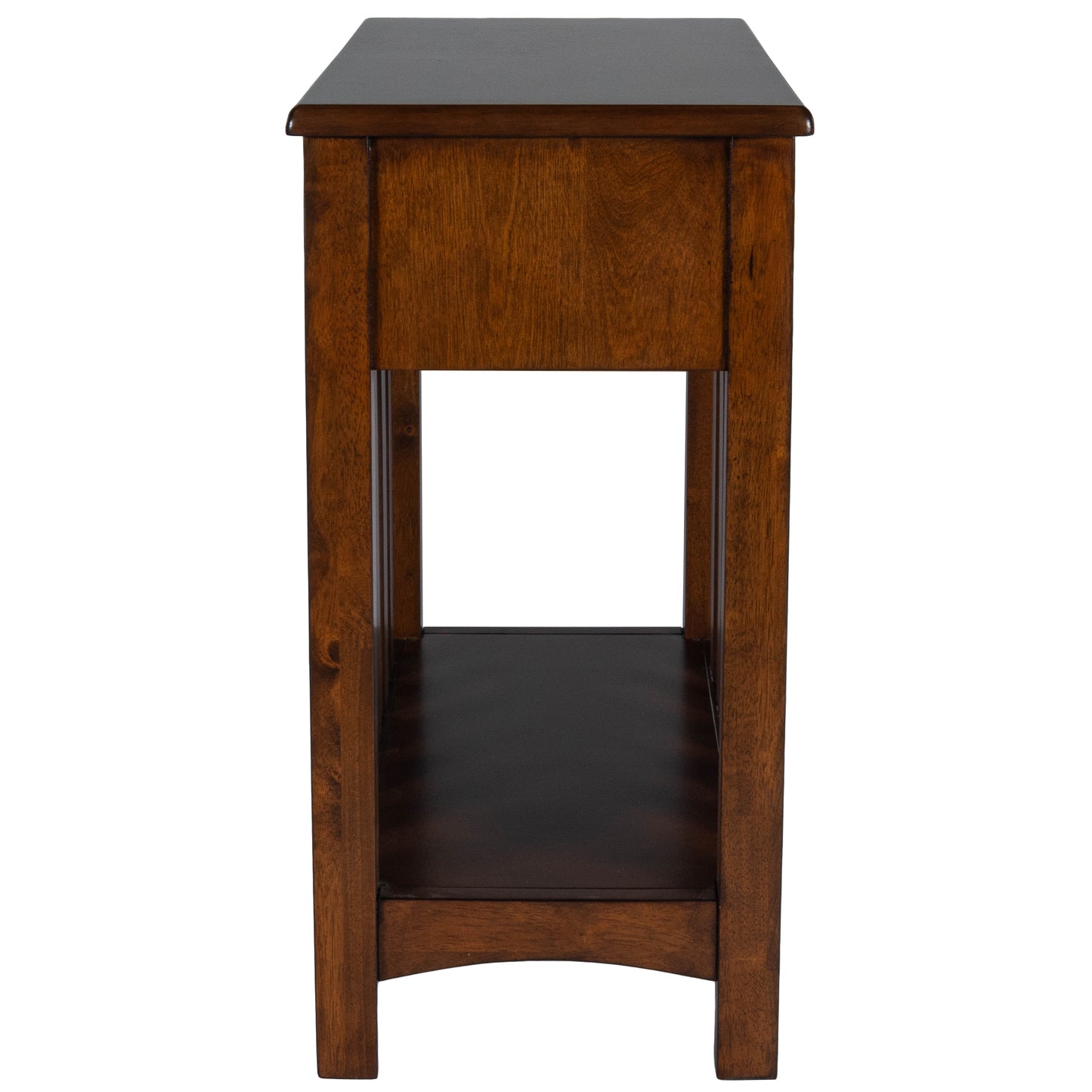 Butler Specialty Company Larina 16 in. W Rectangular Wood Shaker 1 Drawer Side Table with Lower Open Shelf, Dark Brown