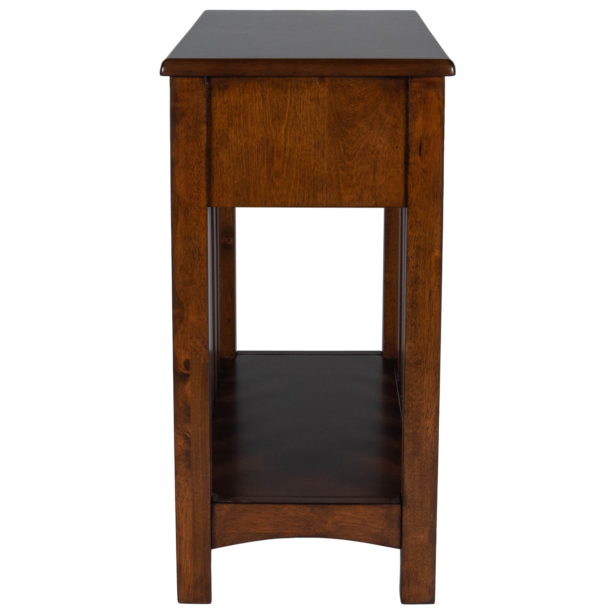 Butler Specialty Company Larina 16 in. W Rectangular Wood Shaker 1 Drawer Side Table with Lower Open Shelf, Dark Brown