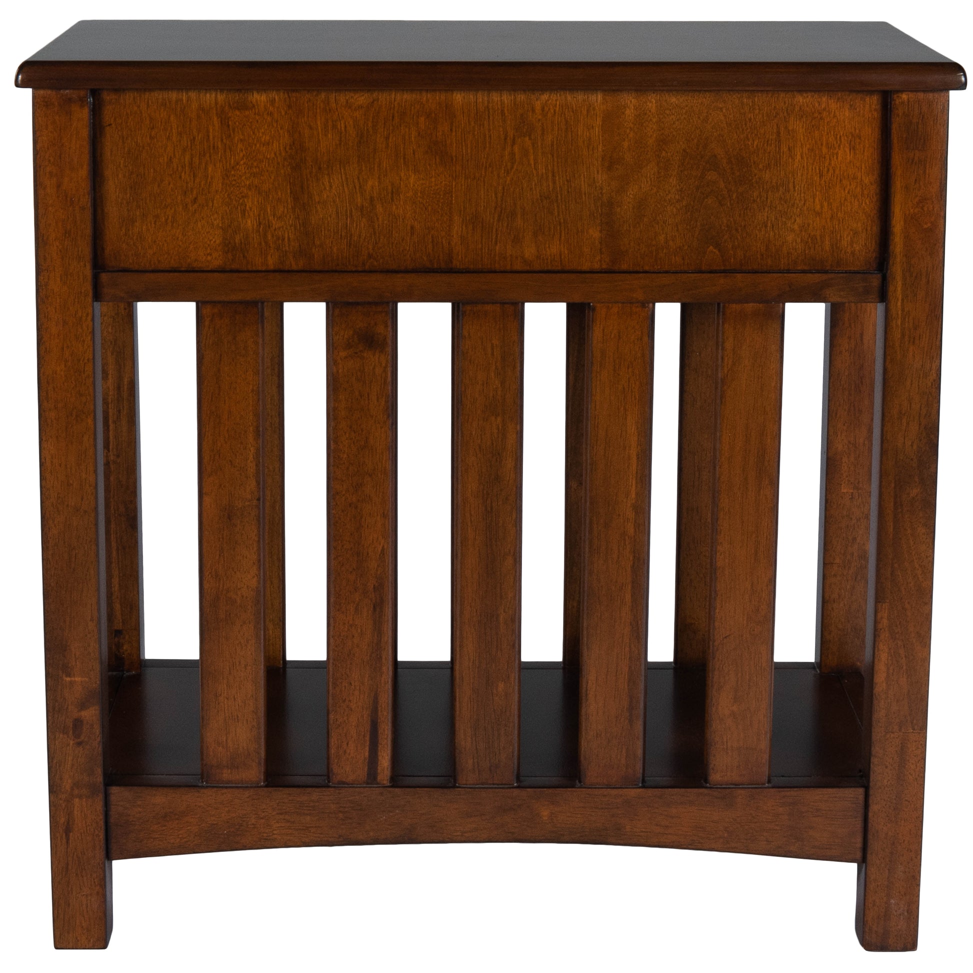 Butler Specialty Company Larina 16 in. W Rectangular Wood Shaker 1 Drawer Side Table with Lower Open Shelf, Dark Brown