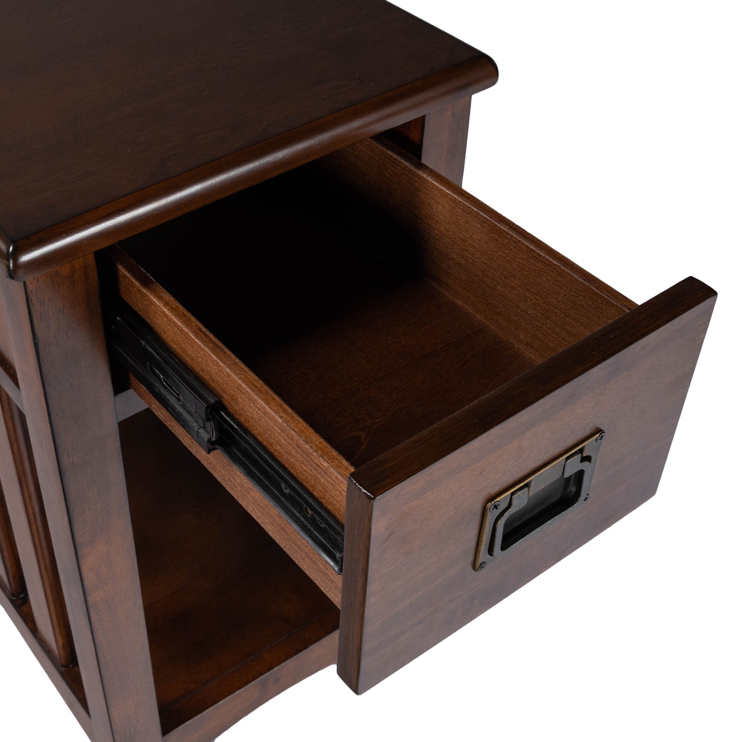 Butler Specialty Company Larina 16 in. W Rectangular Wood Shaker 1 Drawer Side Table with Lower Open Shelf, Dark Brown