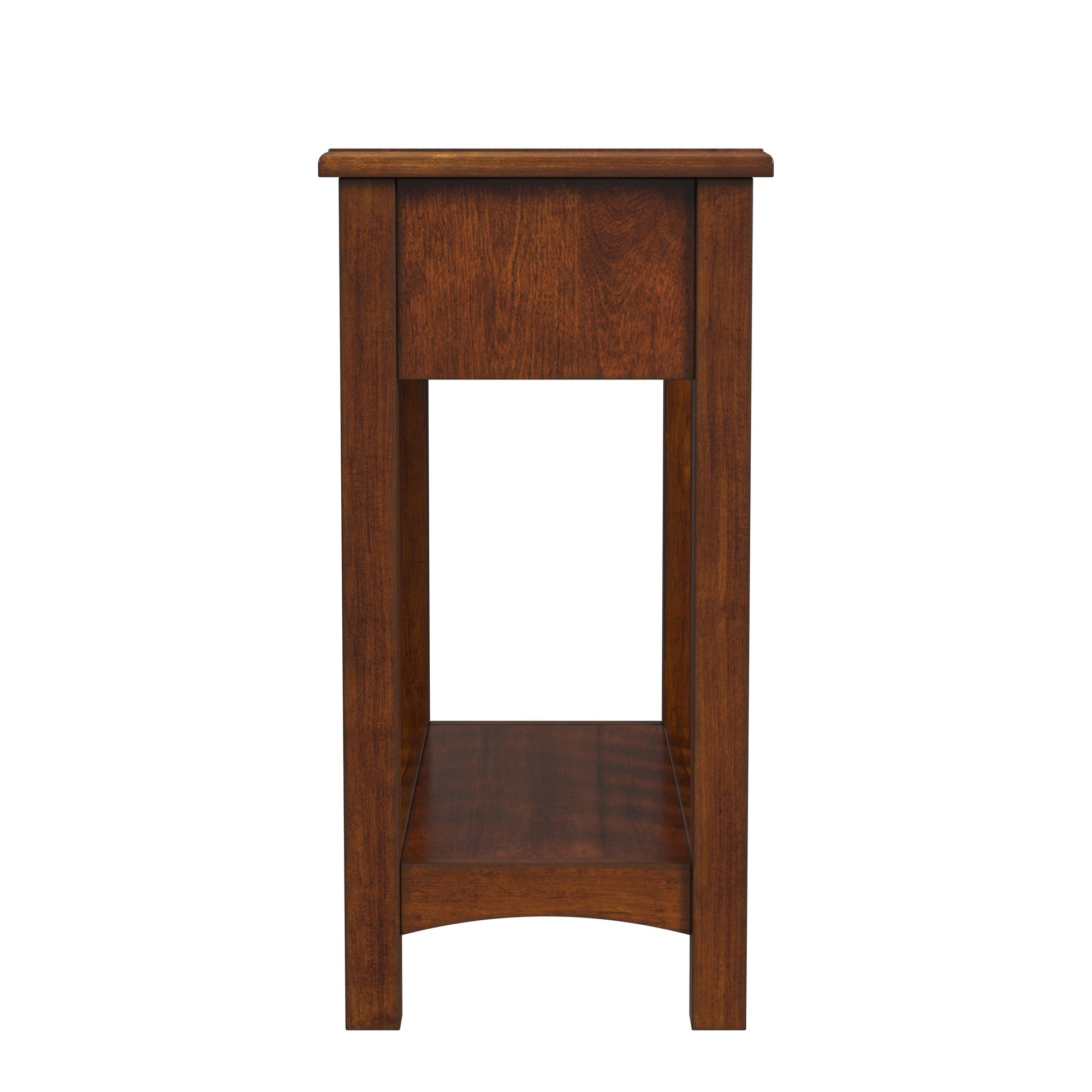 Butler Specialty Company Larina 16 in. W Rectangular Wood Shaker 1 Drawer Side Table with Lower Open Shelf, Light Brown