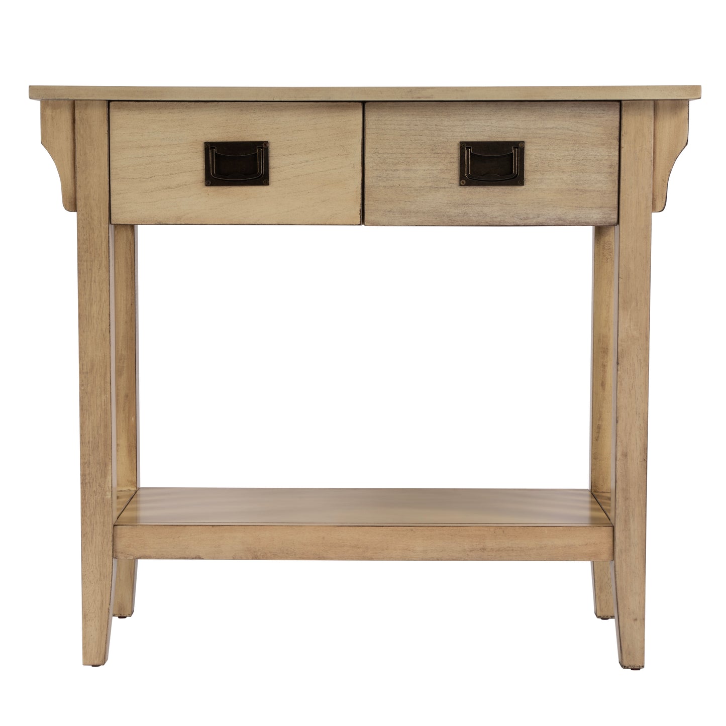 Butler Specialty Company Larina 36 in. W Rectangular Wood 2 Drawer Console Table with Lower Open Shelf, Beige