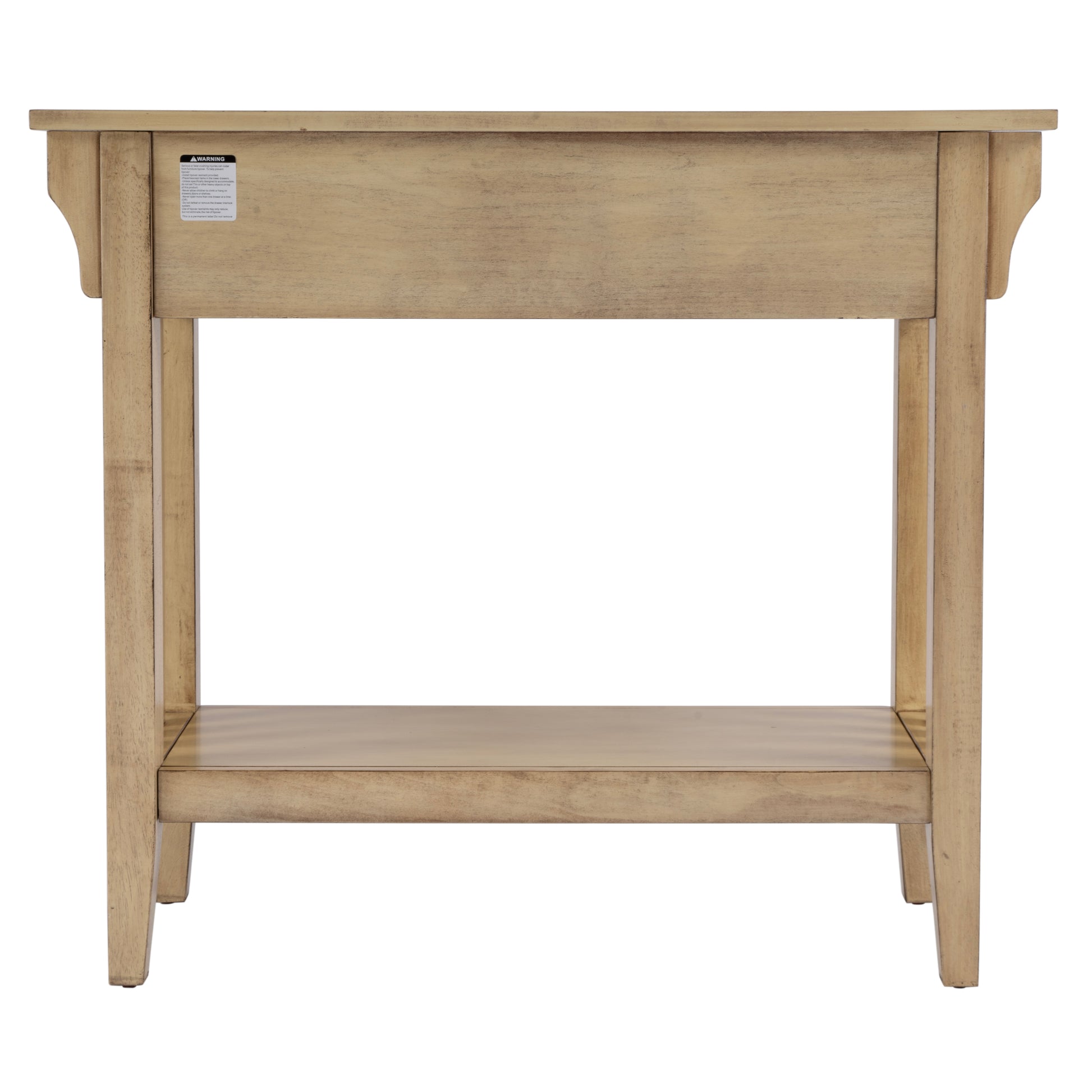 Butler Specialty Company Larina 36 in. W Rectangular Wood 2 Drawer Console Table with Lower Open Shelf, Beige