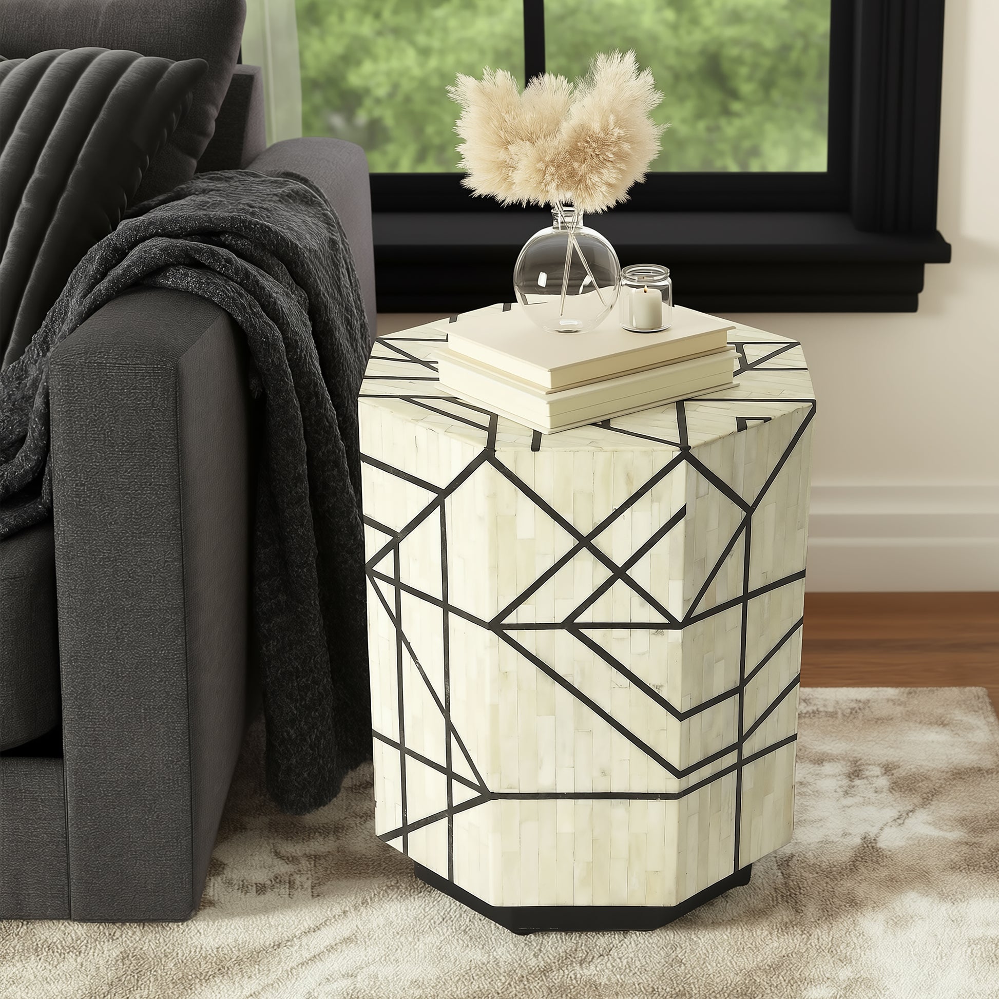 Butler Specialty Company Greta Bone Inlay Side Table, Multi-Color