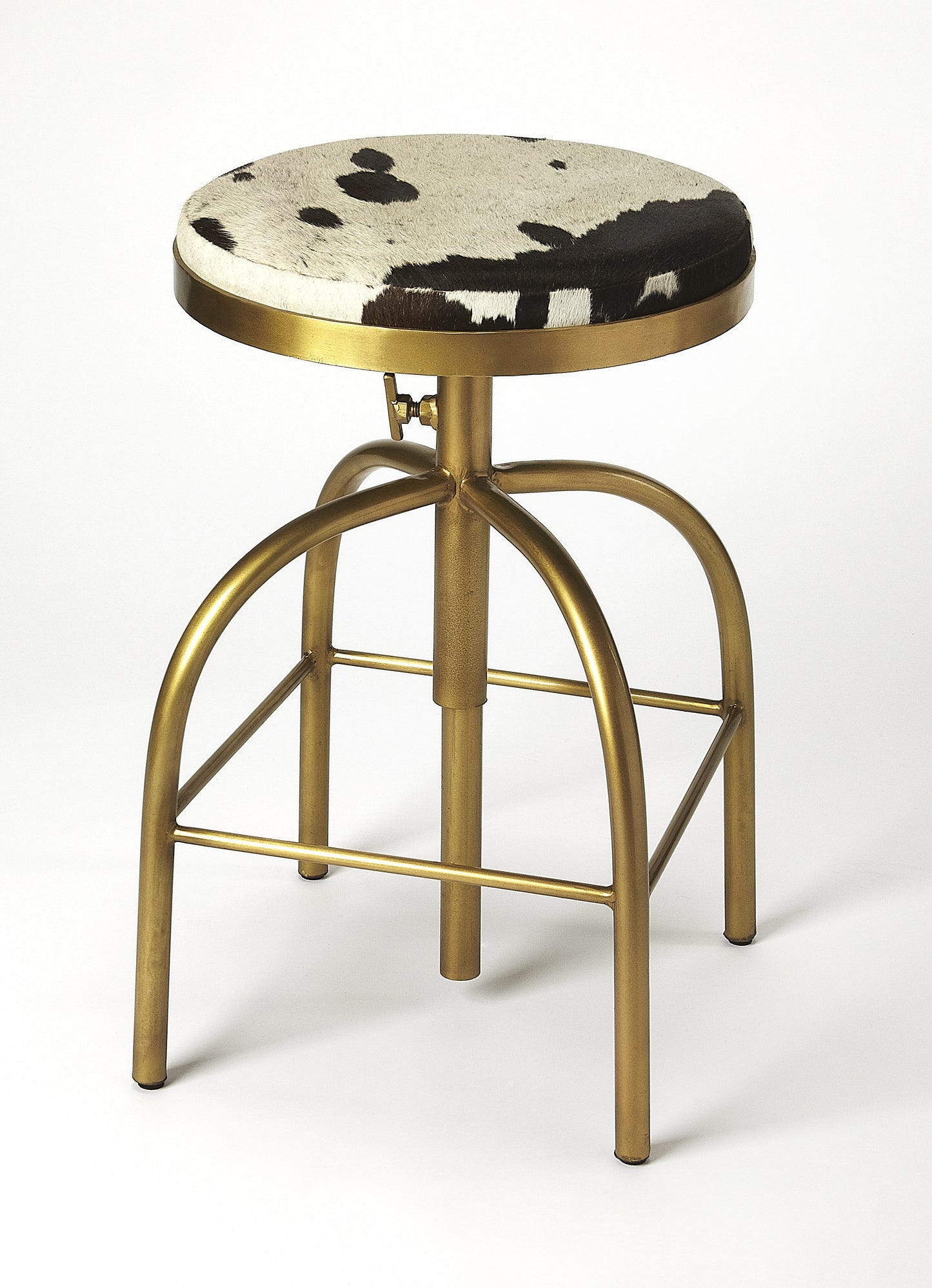Butler Specialty Company Grogan Hair-On-Hide Adjustable 26"-35" Seat Height Counter Stool, Multi-Color