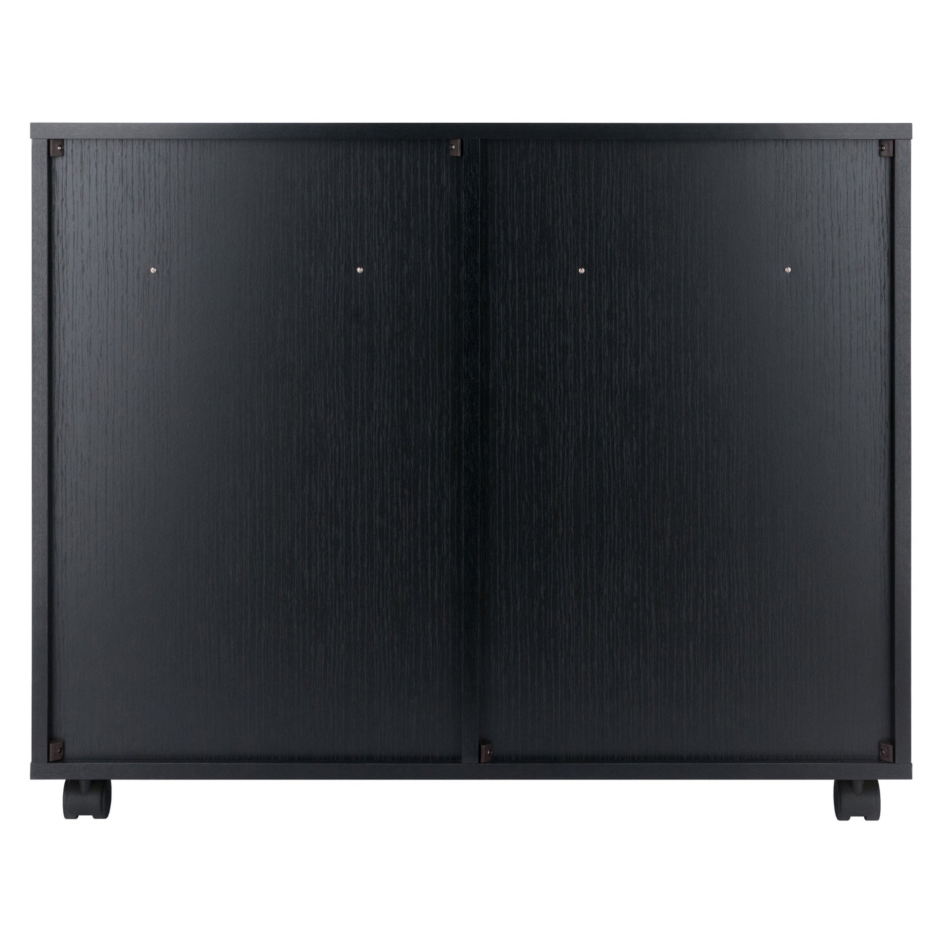 Halifax Bins & Drawers Multi-Storage Wide Mobile Cabinet,. Black