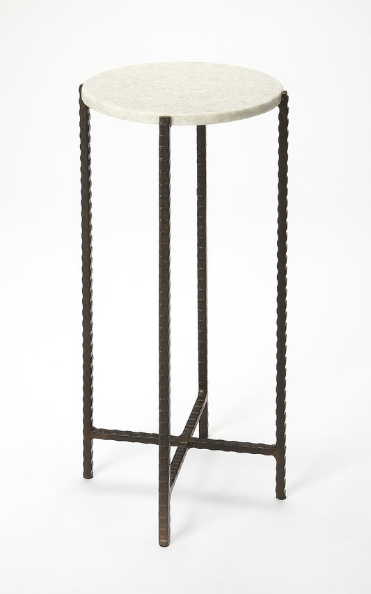 Nigella Marble and Cross Legs Side Table in Multi-Color 5245389