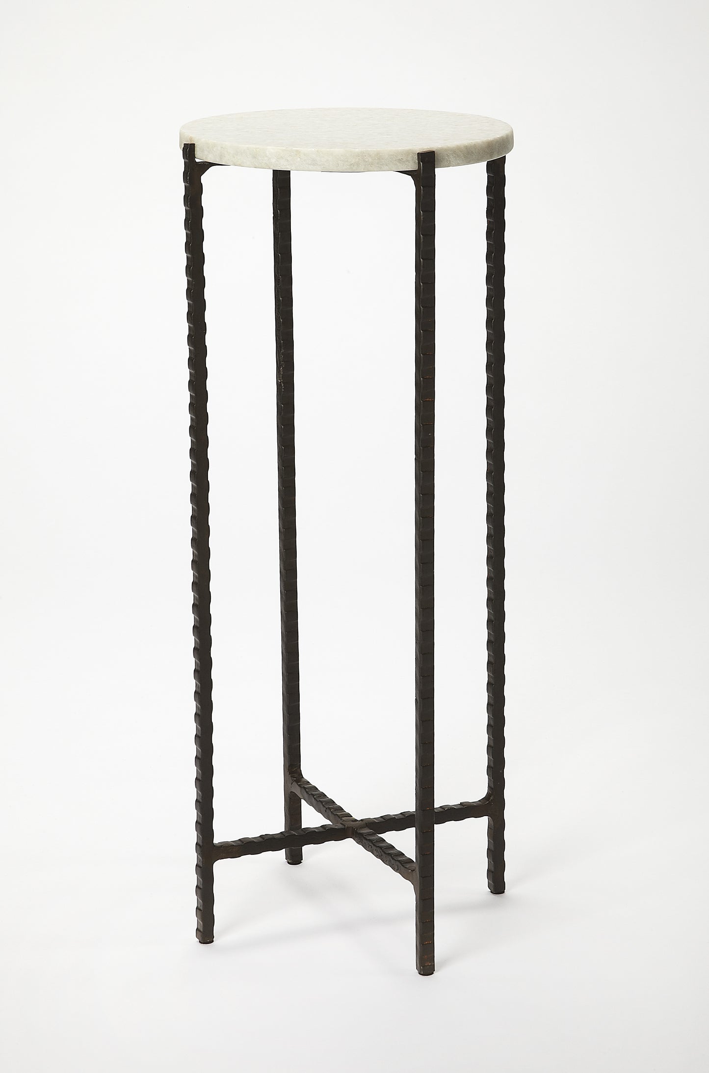 Nigella Marble and Cross Legs Side Table in Multi-Color 5245389