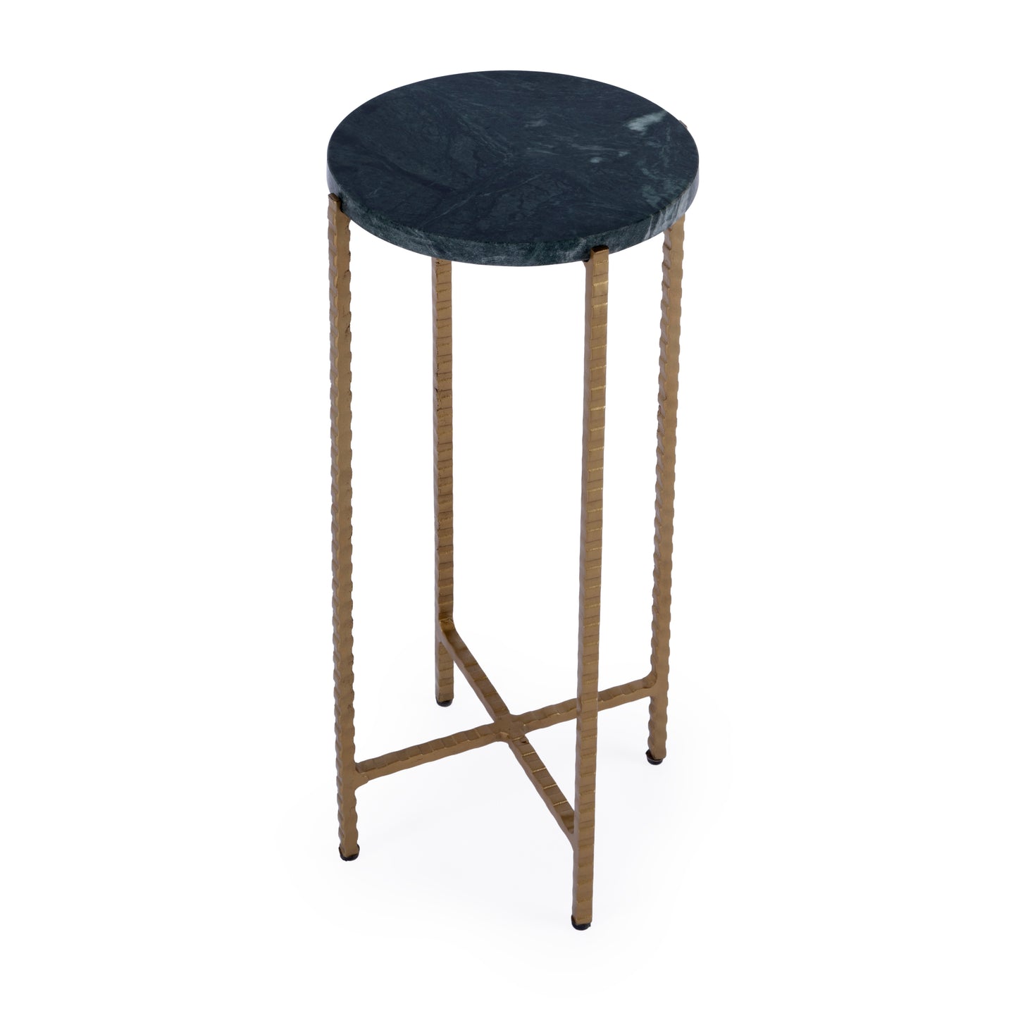 Nigella Marble and Cross Legs Side Table in Green 5245475