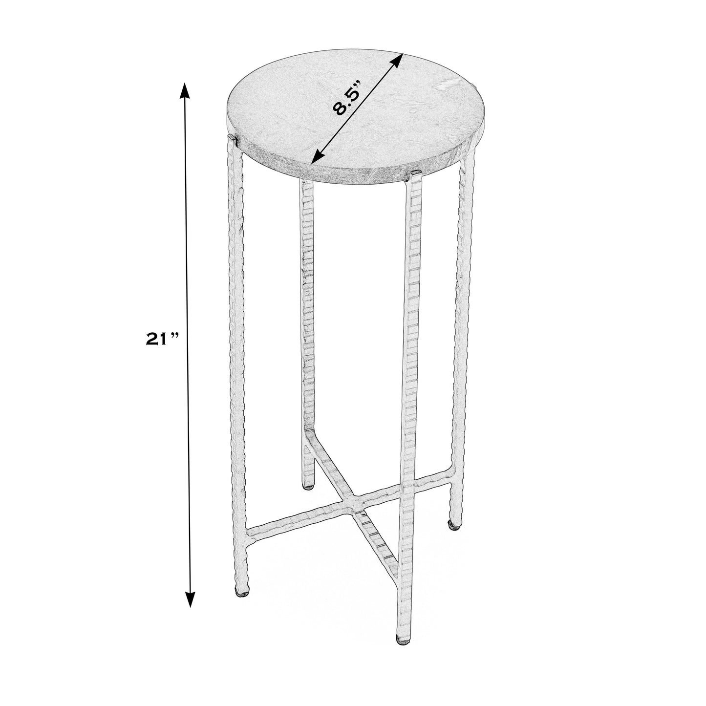 Nigella Marble and Cross Legs Side Table in Green 5245475