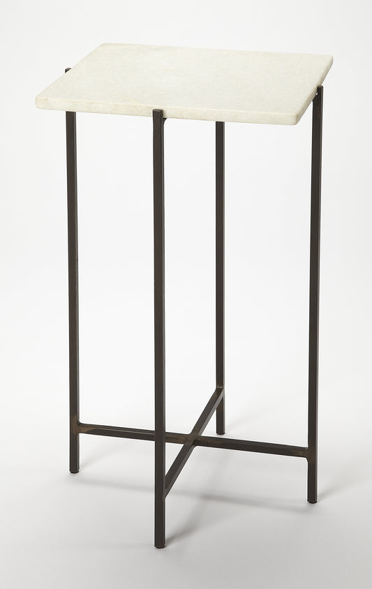 Nigella Square Marble & Metal Side Table in Multi-Color 5246389