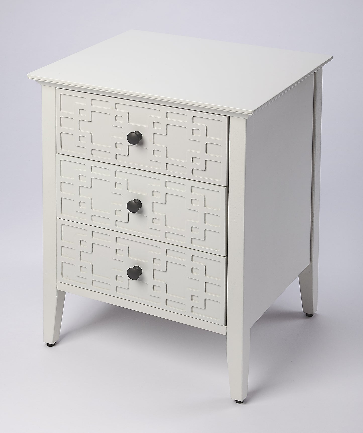 Butler Specialty Company Kinsley 18 in. W Rectangular Wood 3 Drawer Nightstand, Off-White