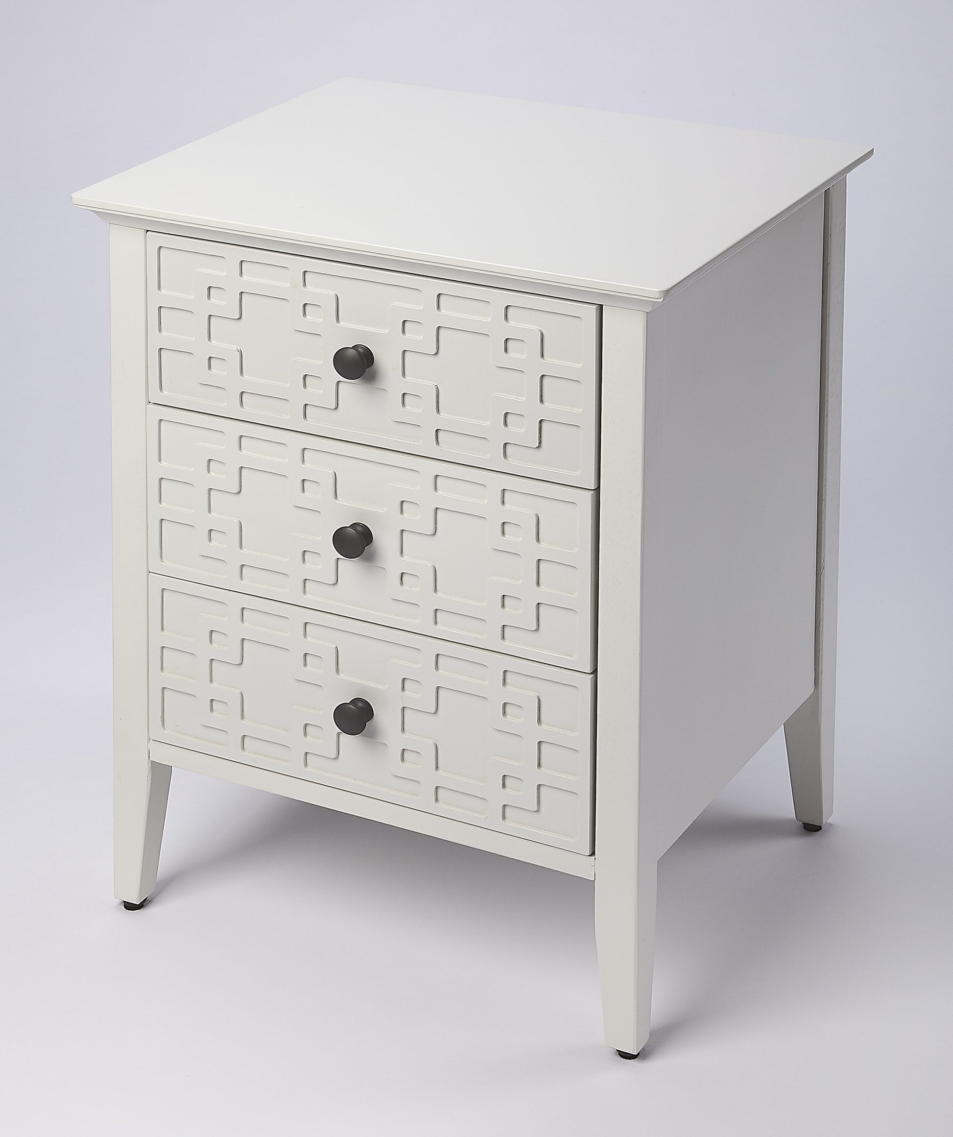Butler Specialty Company Kinsley 18 in. W Rectangular Wood 3 Drawer Nightstand, Off-White