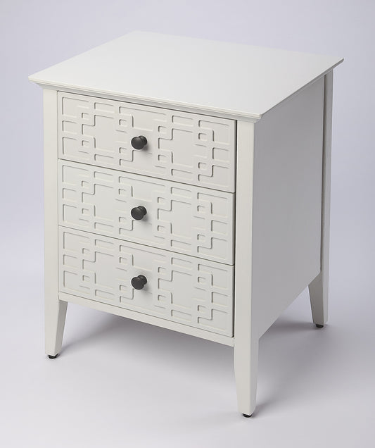 Butler Specialty Company Kinsley 18 in. W Rectangular Wood 3 Drawer Nightstand, Off-White
