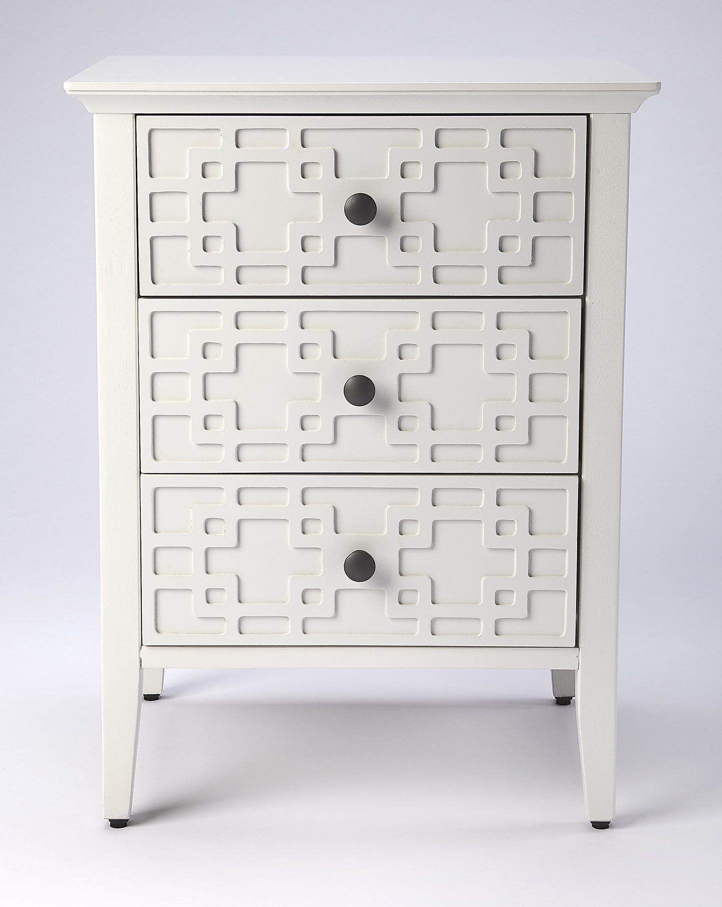 Butler Specialty Company Kinsley 18 in. W Rectangular Wood 3 Drawer Nightstand, Off-White