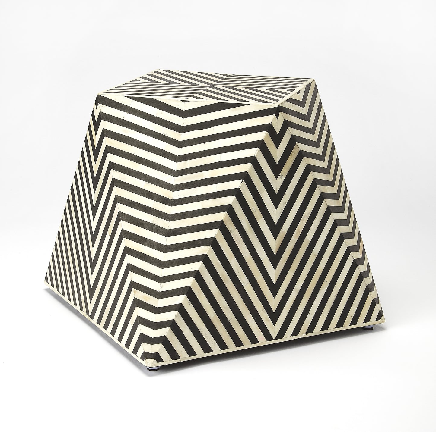 Butler Specialty Company Zanzibar 18 in. W Abstract Bone Inlay Contemporary Side Table, Black and White