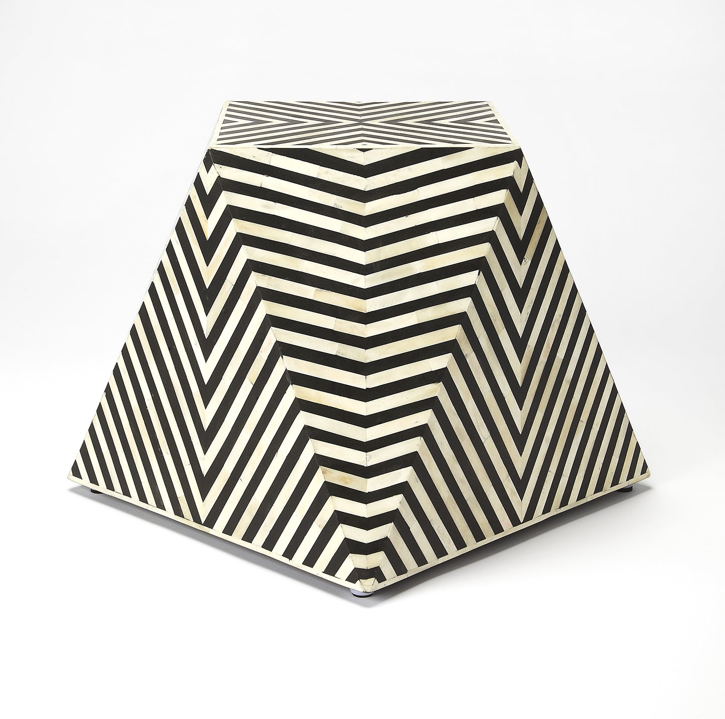 Butler Specialty Company Zanzibar 18 in. W Abstract Bone Inlay Contemporary Side Table, Black and White