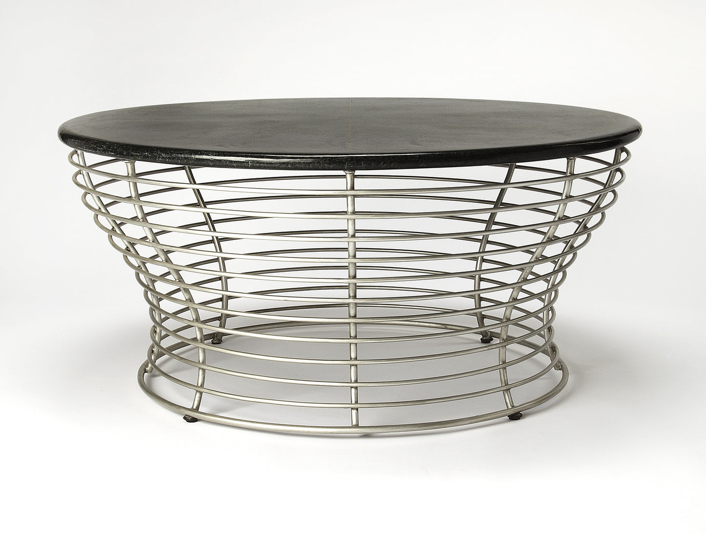 Fleming Fossil Stone & Metal Coffee Table in Black 5274025