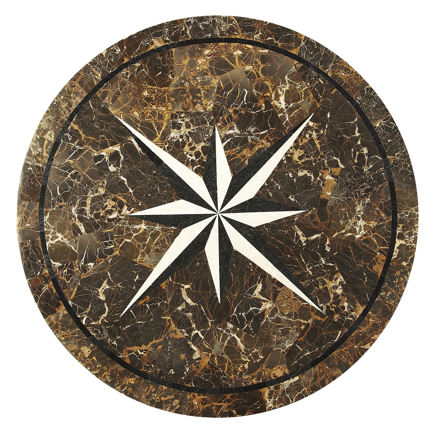 Regina Fossil Stone & Metal 36"Foyer Table in Multi-Color 5277025