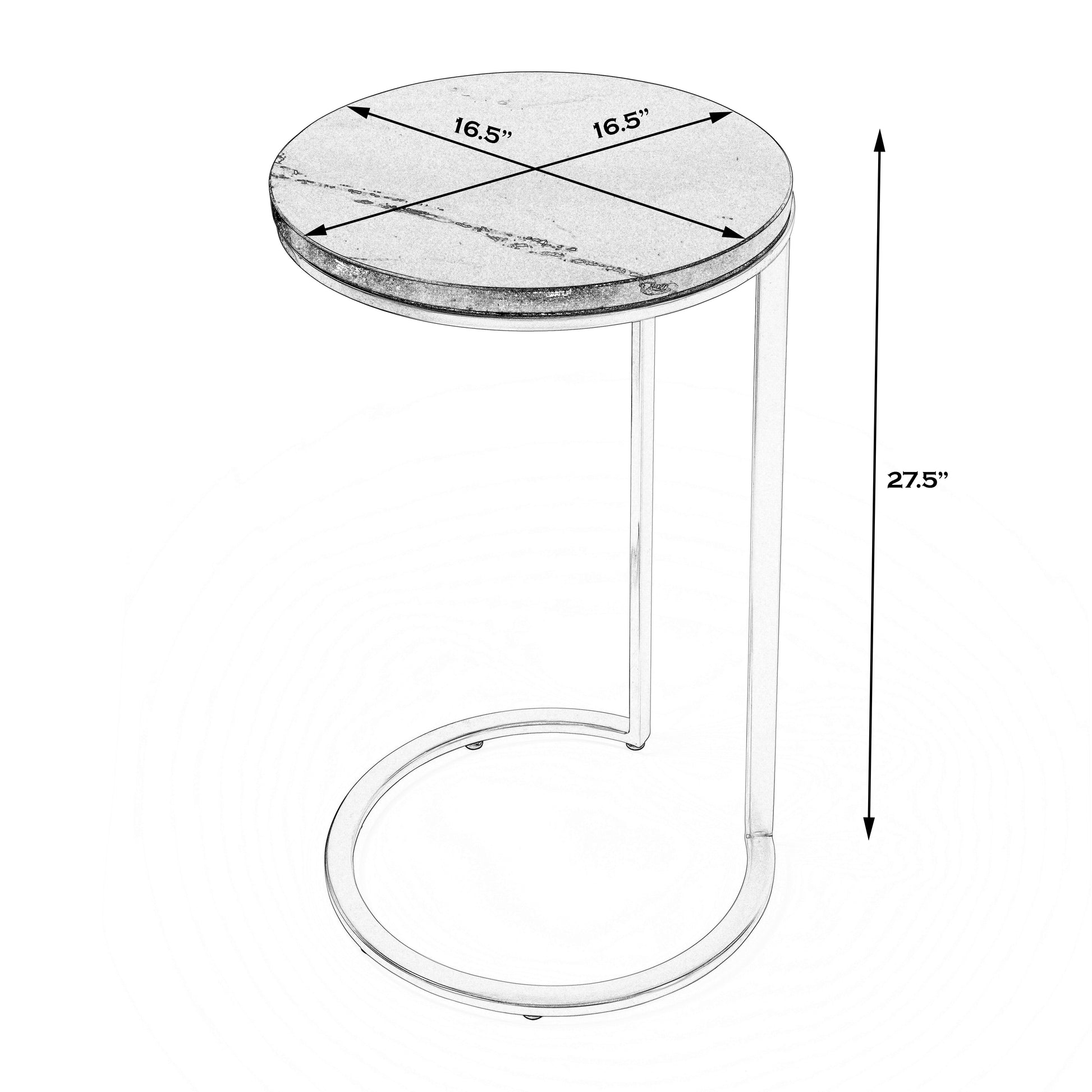Butler Specialty Company Shounderia 16.5 in. W Marble Side Table, Black