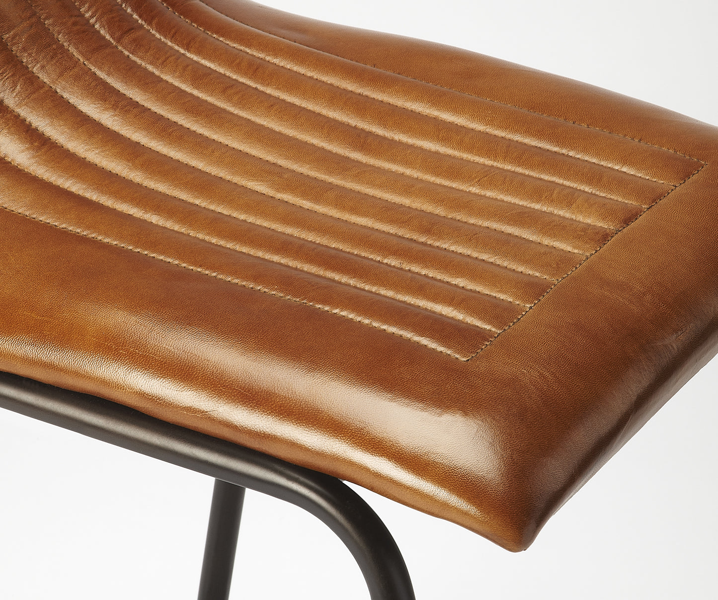 Ludlow Leather & Metal 24" Counter Stool in Dark Brown 5283344