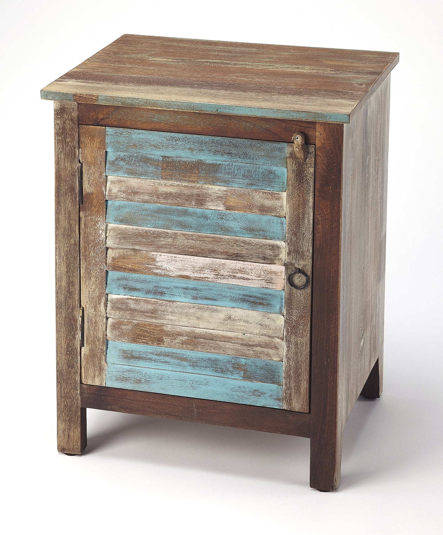 Butler Specialty Company Rustic 18.25 in. W Rectangular Shutter Painted Accent Cabinet with Storage, Multi-Color