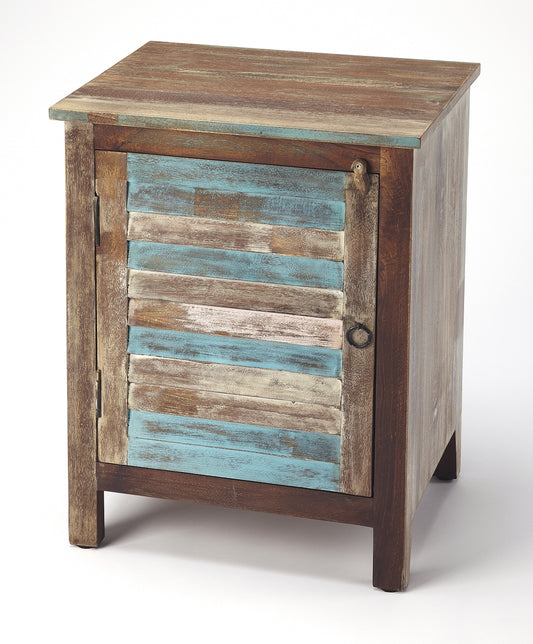 Butler Specialty Company Rustic 18.25 in. W Rectangular Shutter Painted Accent Cabinet with Storage, Multi-Color