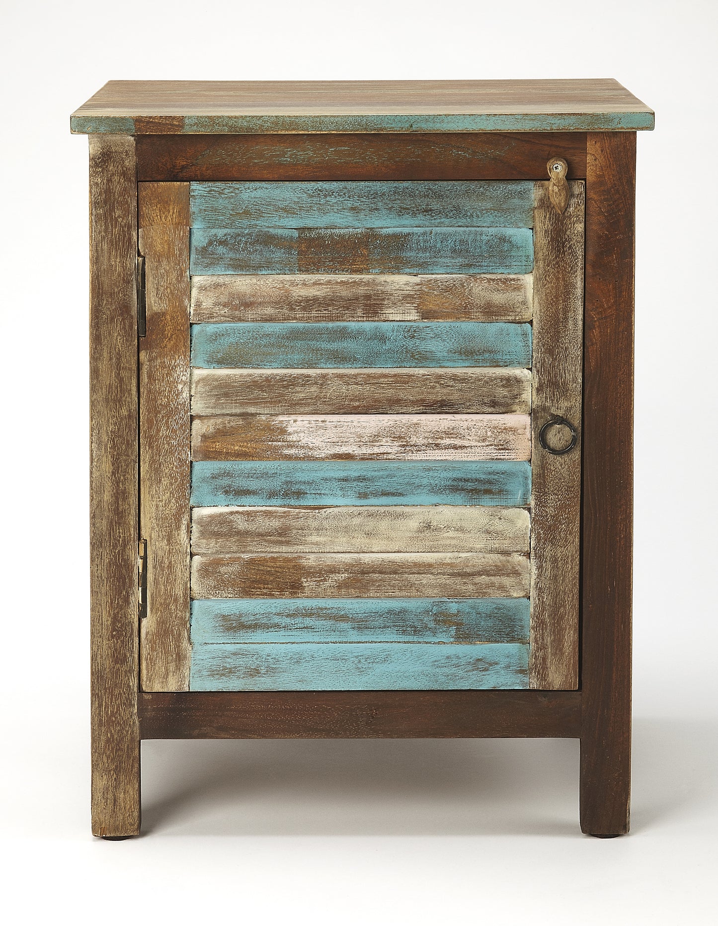 Butler Specialty Company Rustic 18.25 in. W Rectangular Shutter Painted Accent Cabinet with Storage, Multi-Color