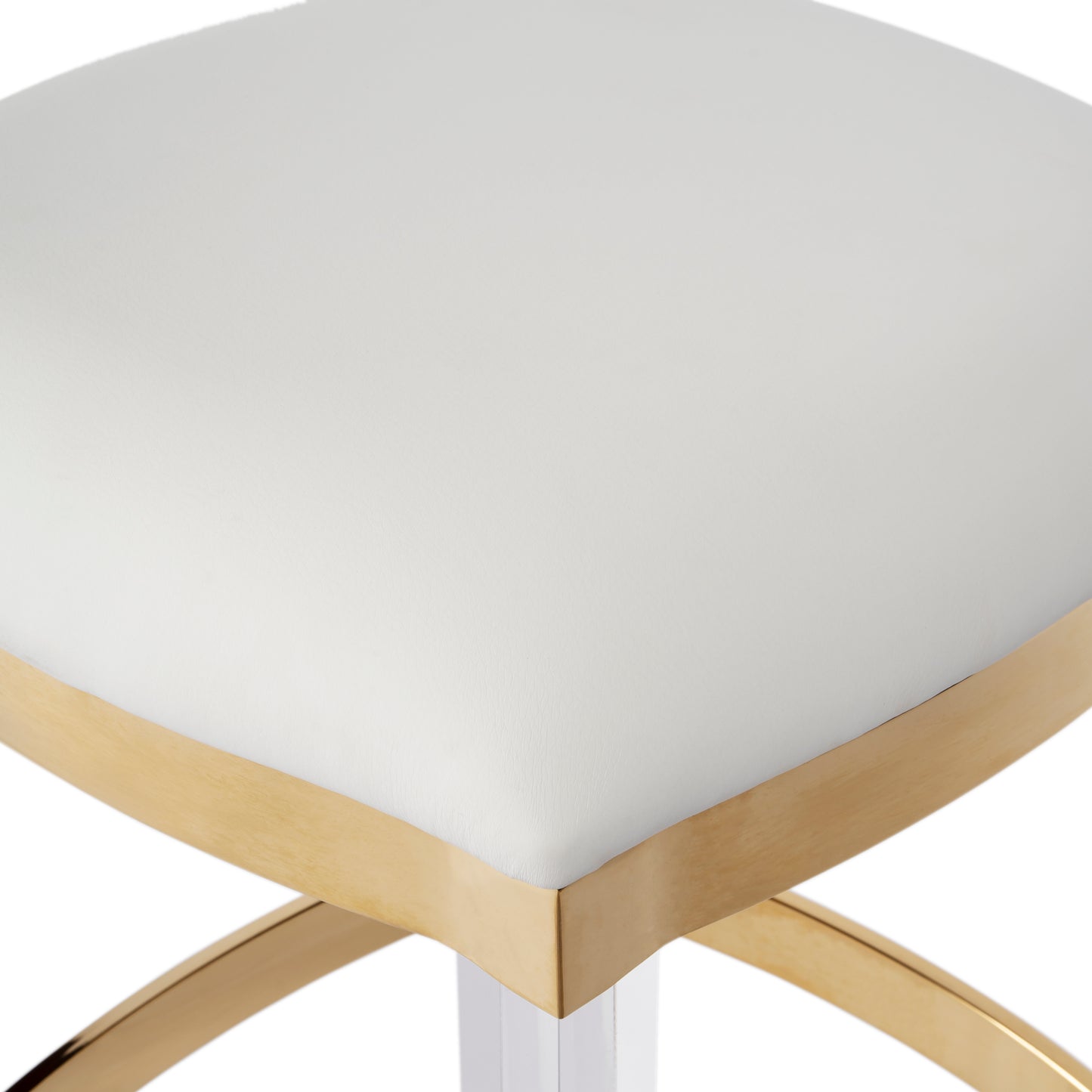 Butler Specialty Company Jordan 24 in. Seat Height Faux Leather and Acrylic Backless Counter Stool with Foot Rest, White