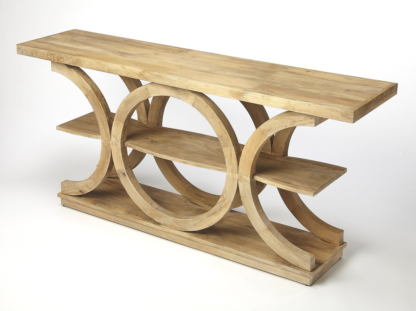 Butler Specialty Company Stowe 59 in. W Rectangular Wood Rustic Console Table, Light Brown
