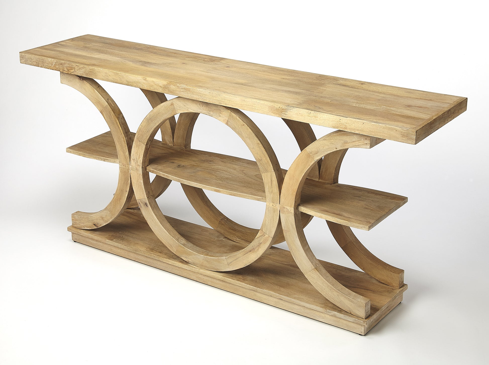 Butler Specialty Company Stowe 59 in. W Rectangular Wood Rustic Console Table, Light Brown