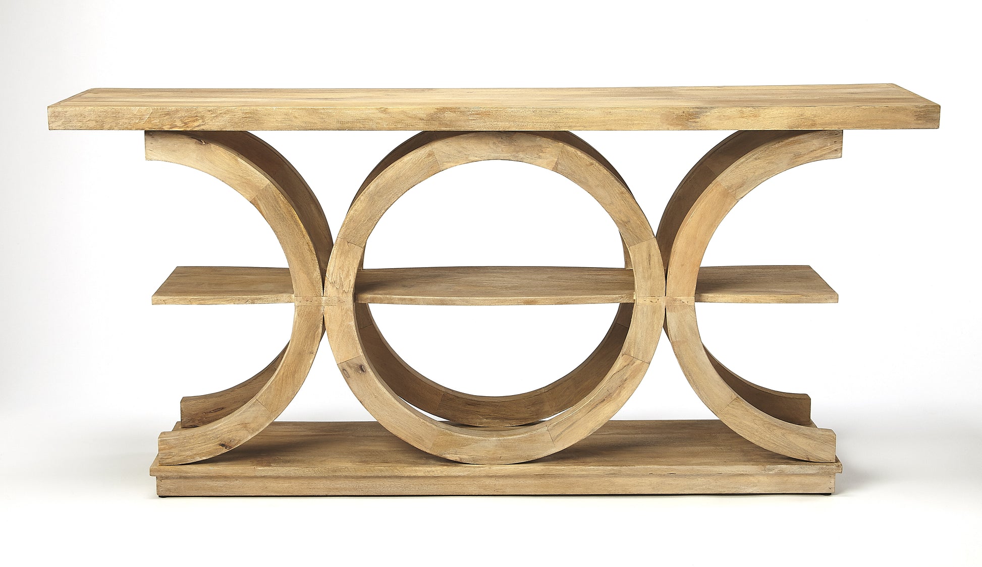 Butler Specialty Company Stowe 59 in. W Rectangular Wood Rustic Console Table, Light Brown