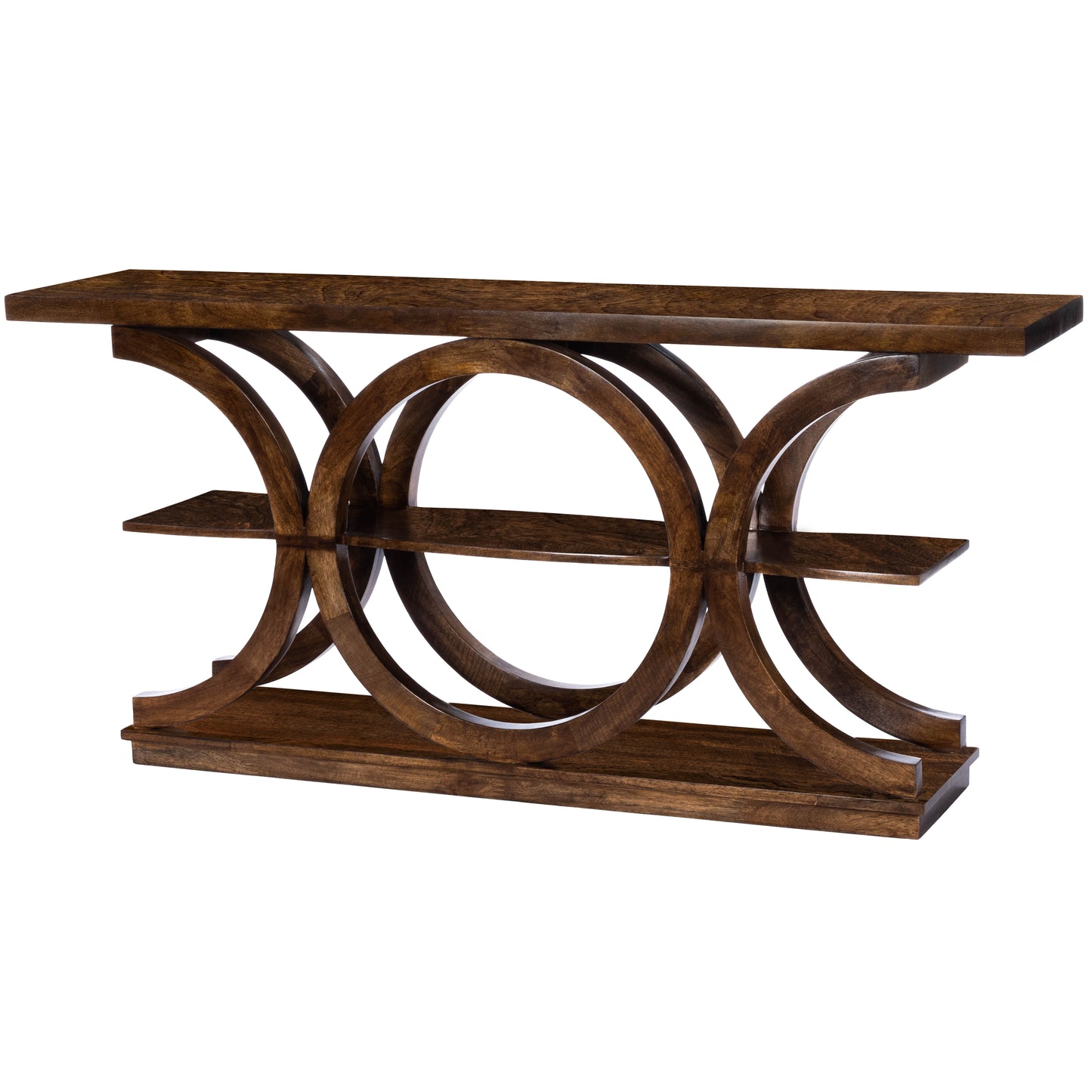 Butler Specialty Company Stowe 59 in. W Rectangular Wood Rustic Console Table, Medium Brown
