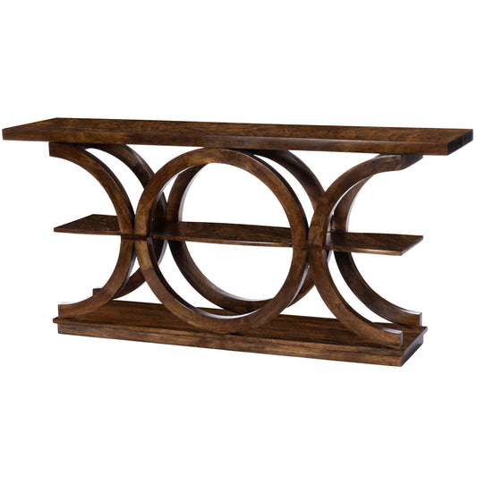 Butler Specialty Company Stowe 59 in. W Rectangular Wood Rustic Console Table, Medium Brown
