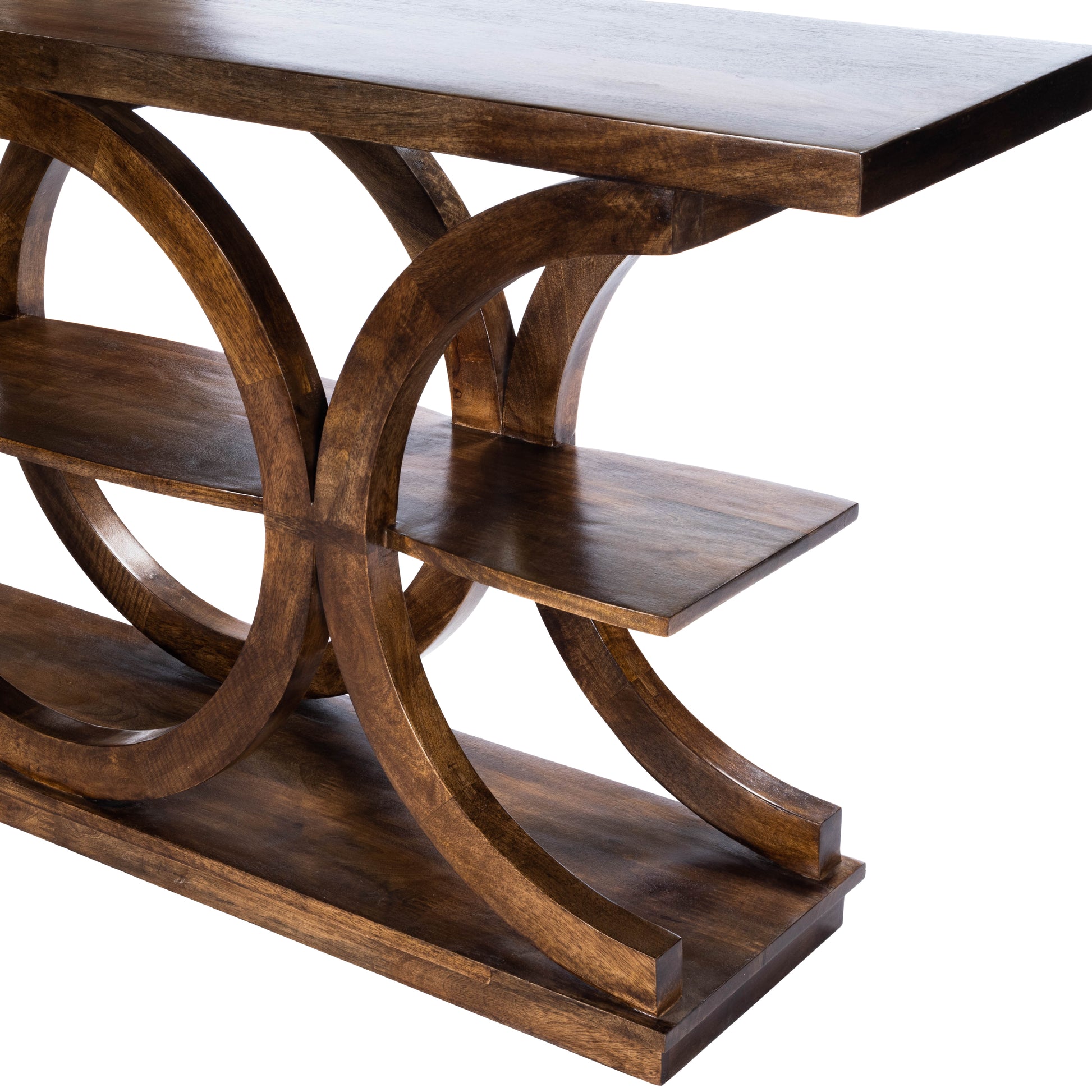 Butler Specialty Company Stowe 59 in. W Rectangular Wood Rustic Console Table, Medium Brown