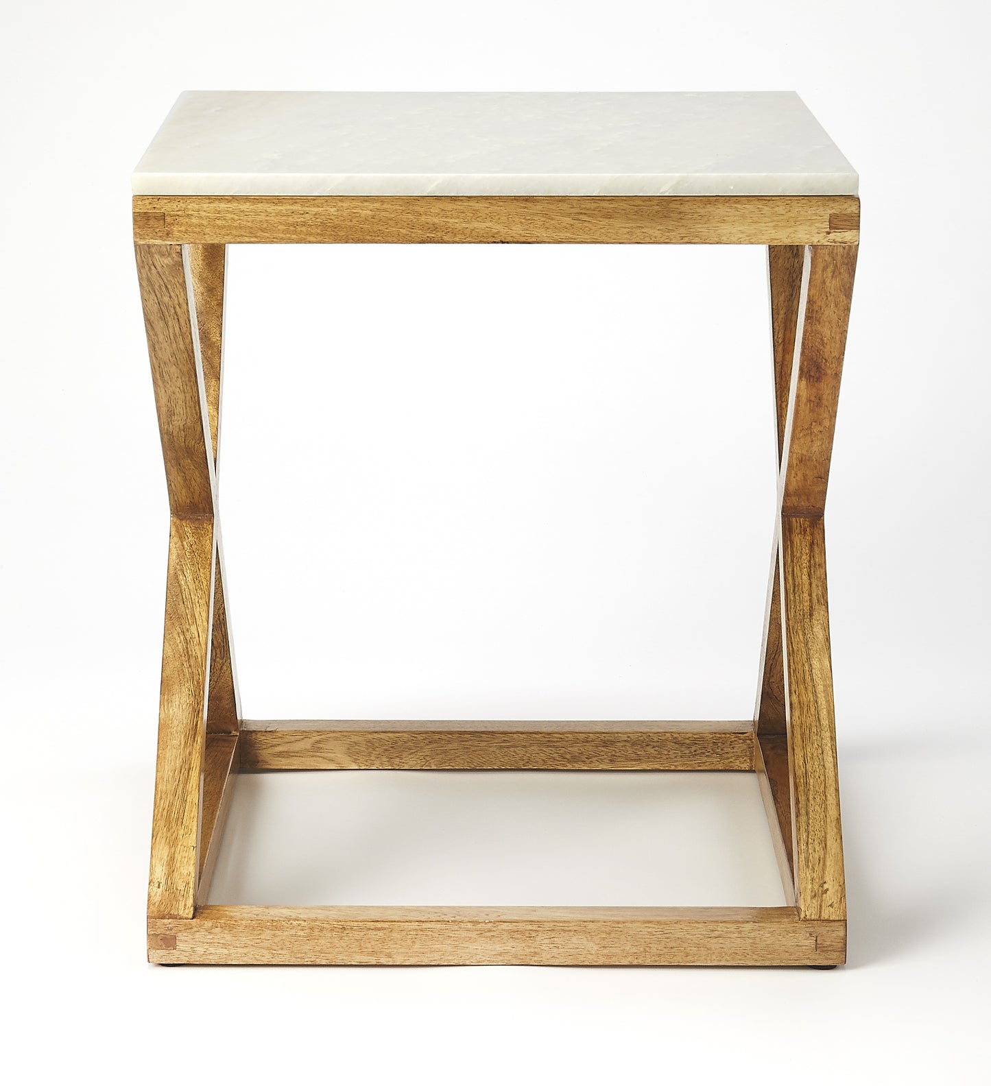 Braylon Marble & Wood End Table in Light Brown 5329312