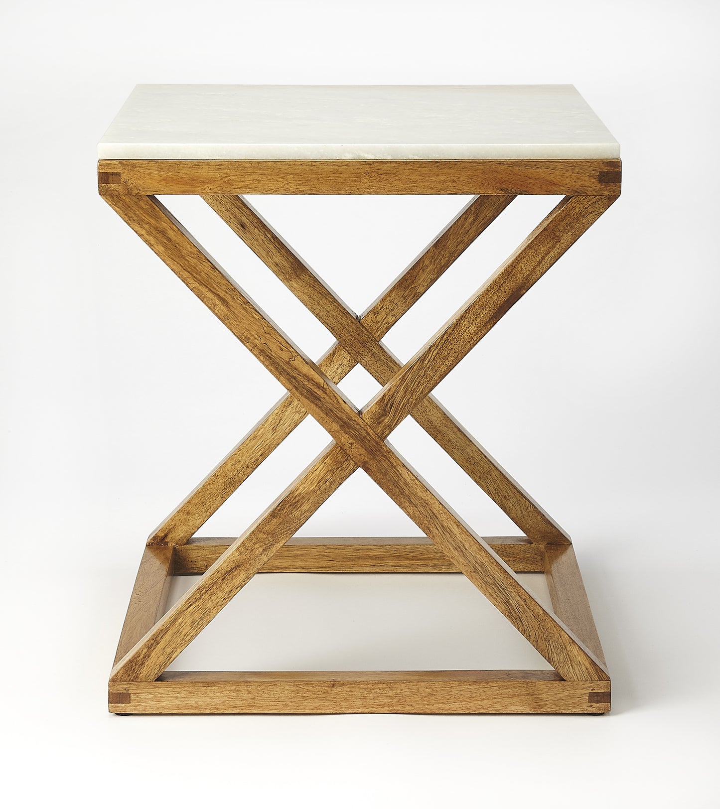 Braylon Marble & Wood End Table in Light Brown 5329312