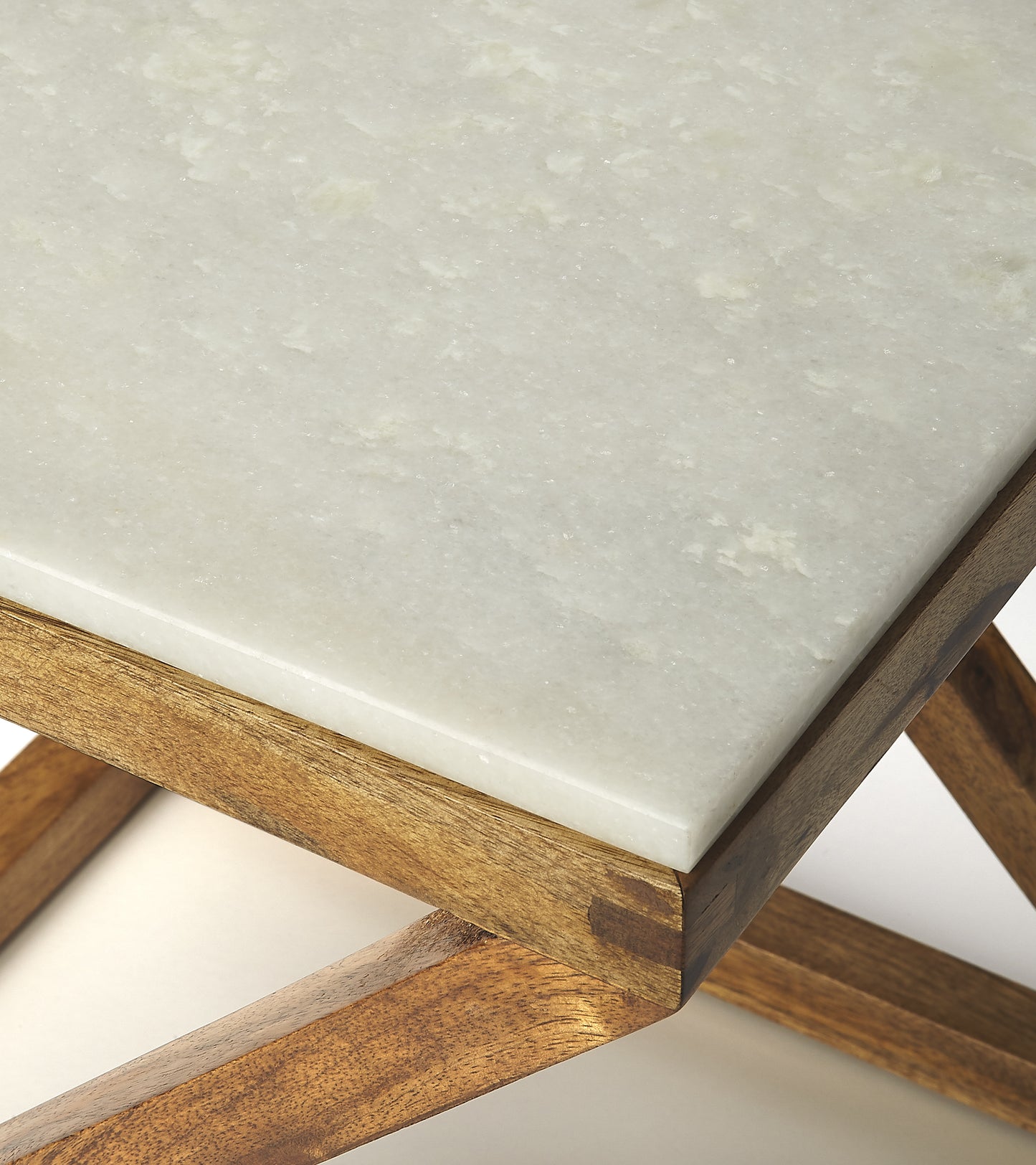 Braylon Marble & Wood End Table in Light Brown 5329312