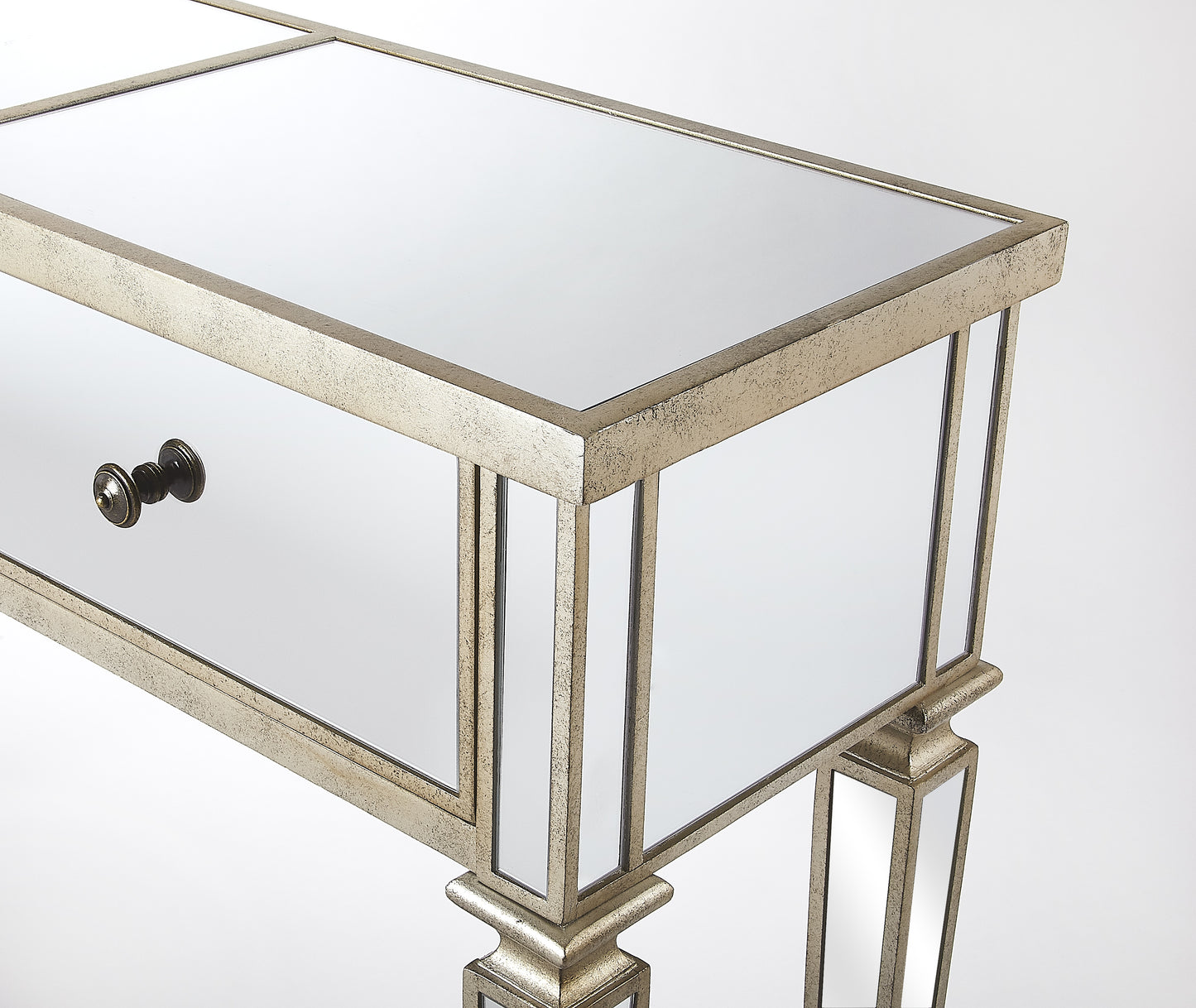 Butler Specialty Company Hayworth 68 in. W Rectangular Mirrored 3 Drawer Console Table, Silver
