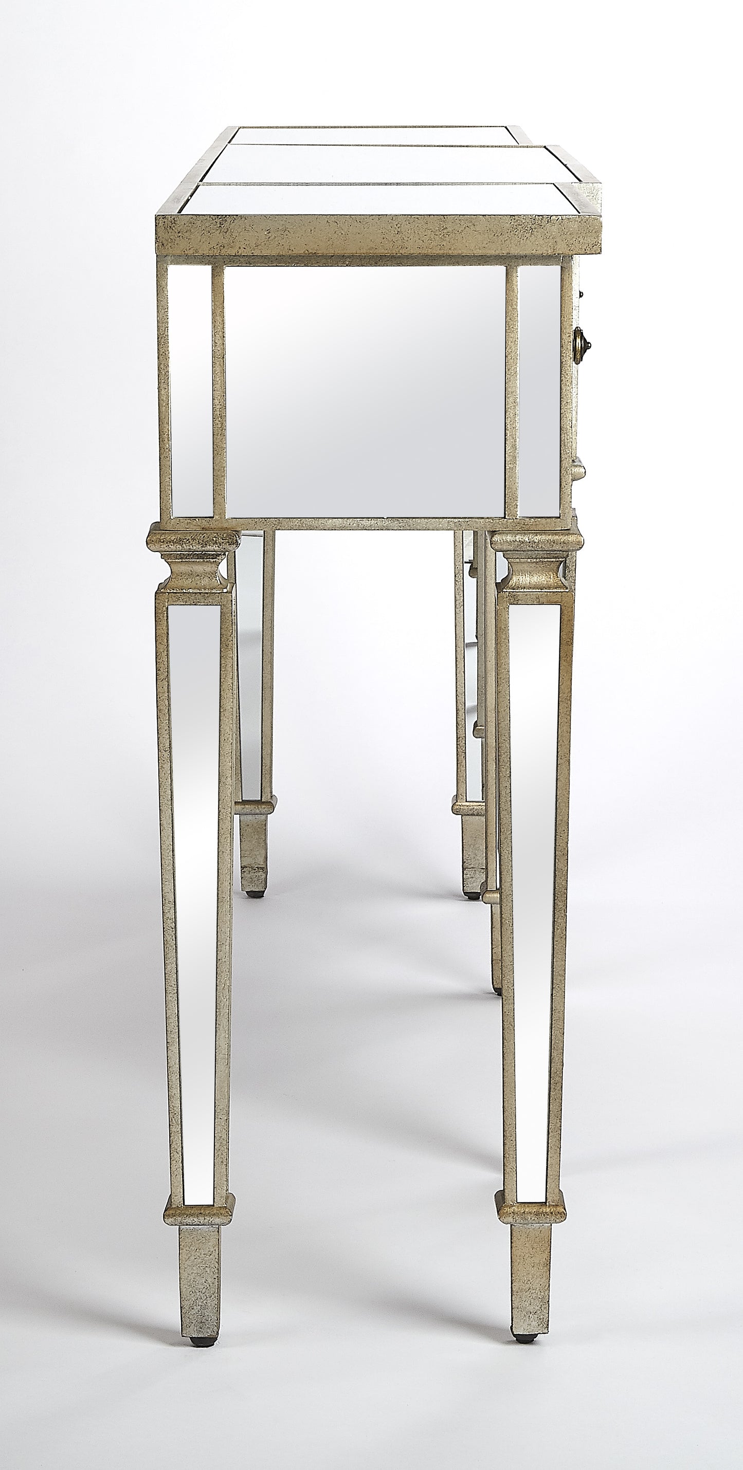 Butler Specialty Company Hayworth 68 in. W Rectangular Mirrored 3 Drawer Console Table, Silver