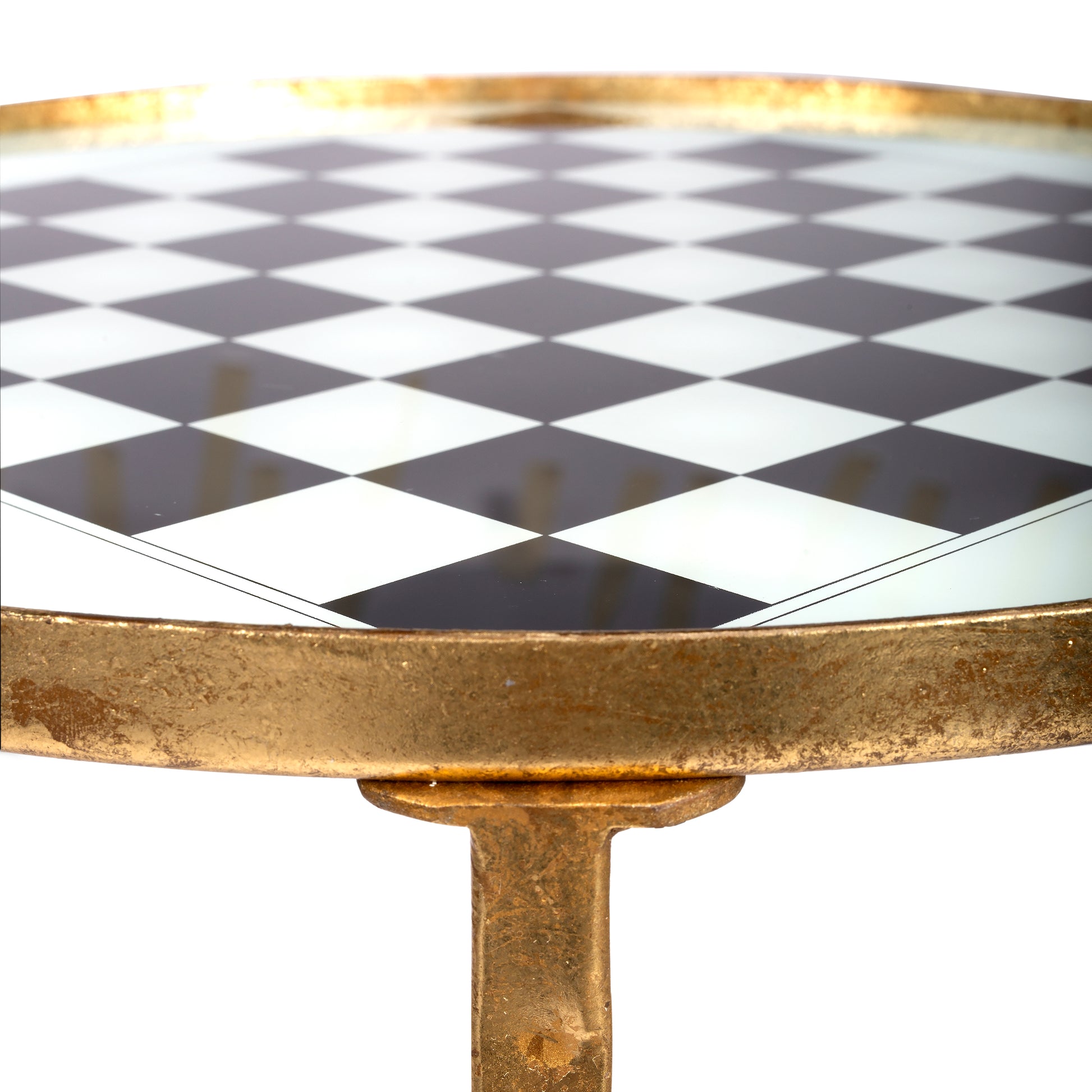 Butler Specialty Company Judith 19 in. W Round Glass and Metal Game Table, Gold