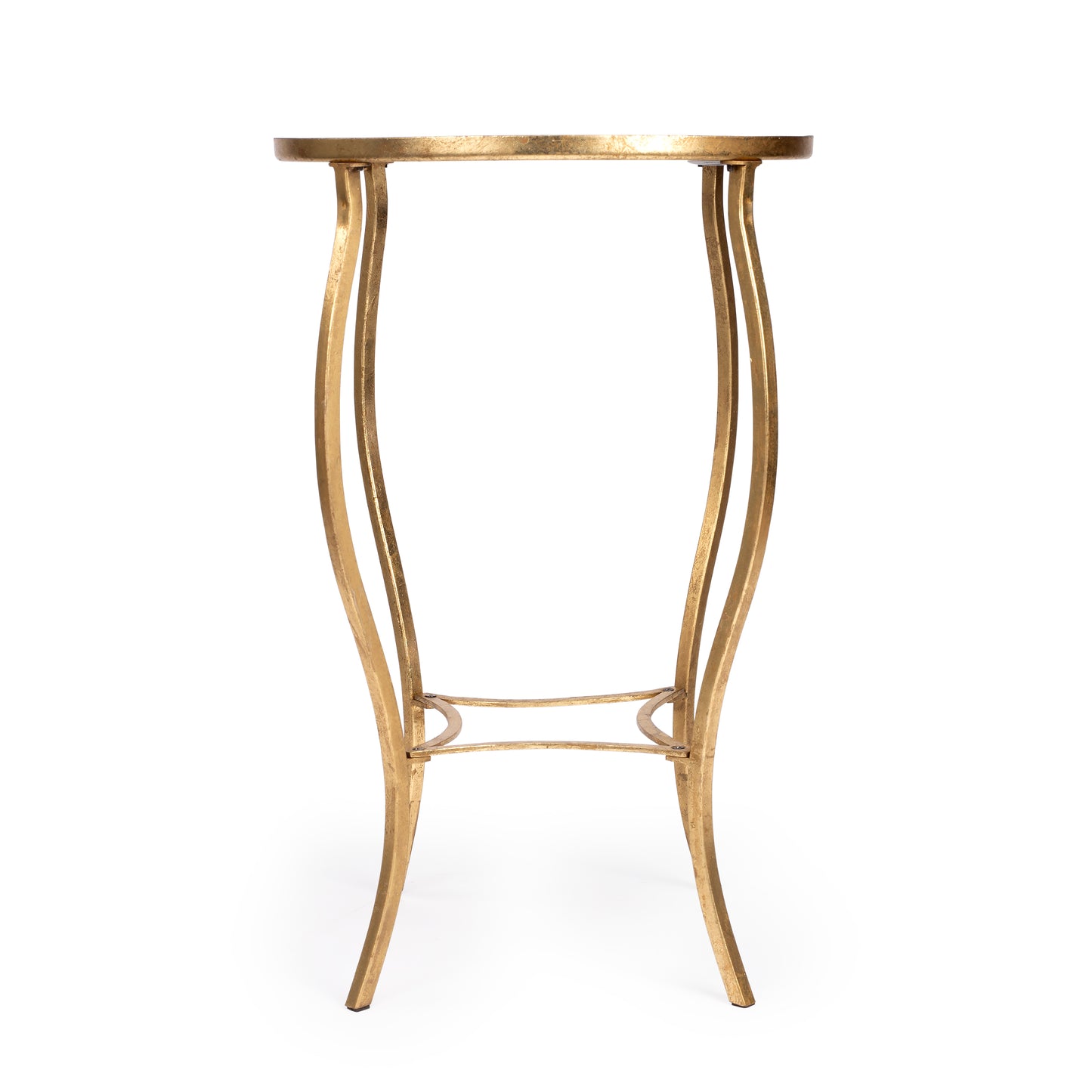 Butler Specialty Company Judith 19 in. W Round Glass and Metal Game Table, Gold