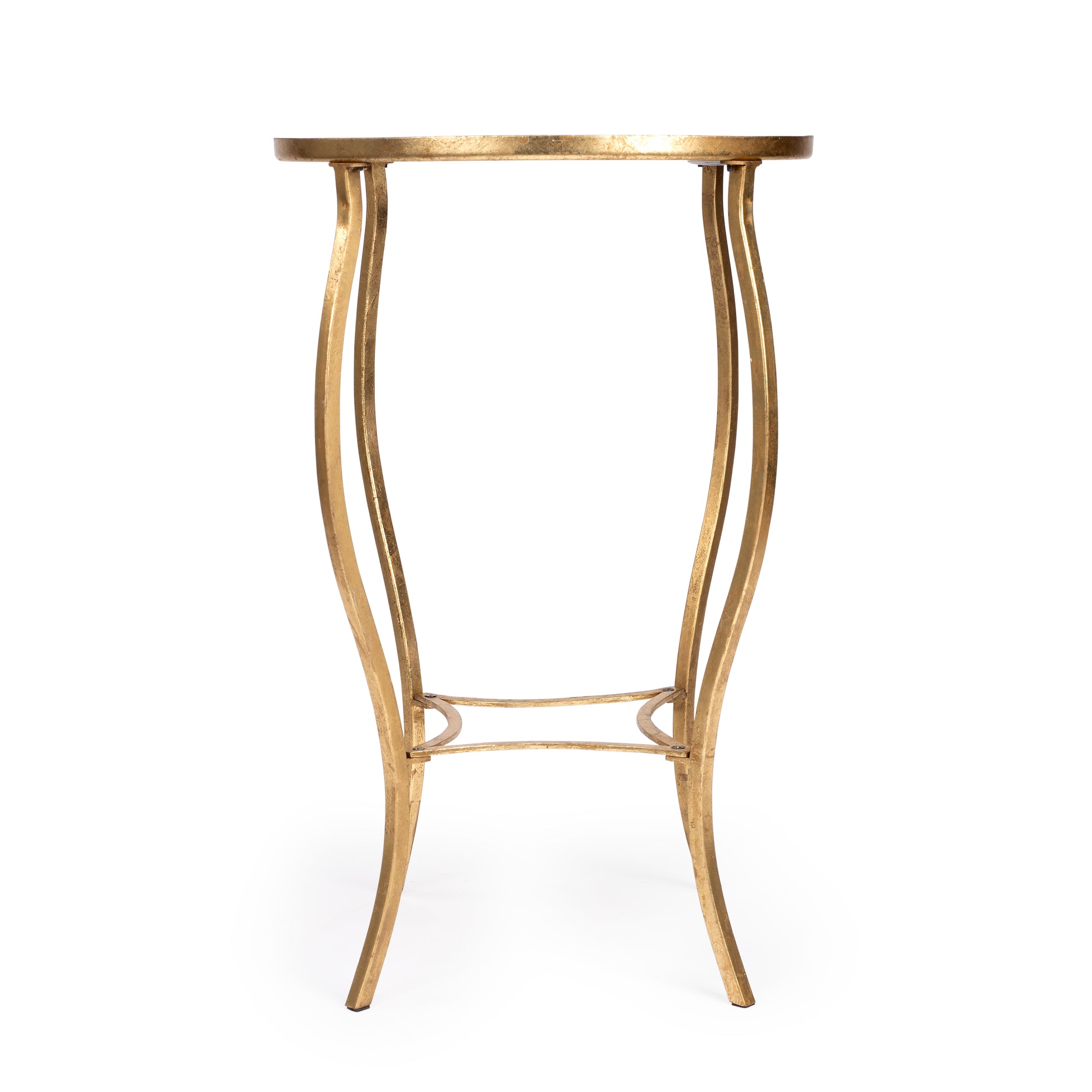Butler Specialty Company Judith 19 in. W Round Glass and Metal Game Table, Gold