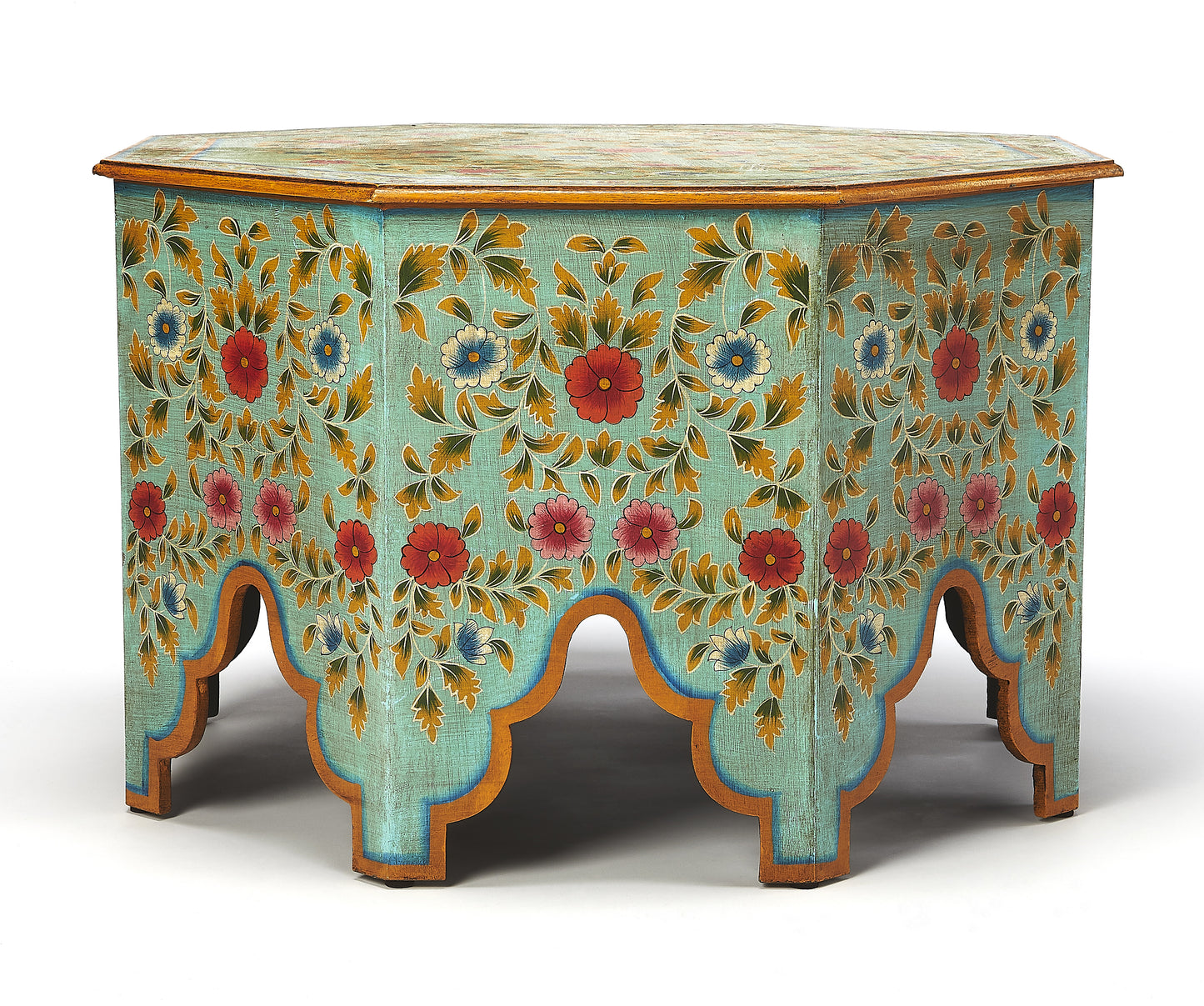 Butler Specialty Company Priya 28.5 in. W Octagonal Wood Hand Painted Coffee Table, Green