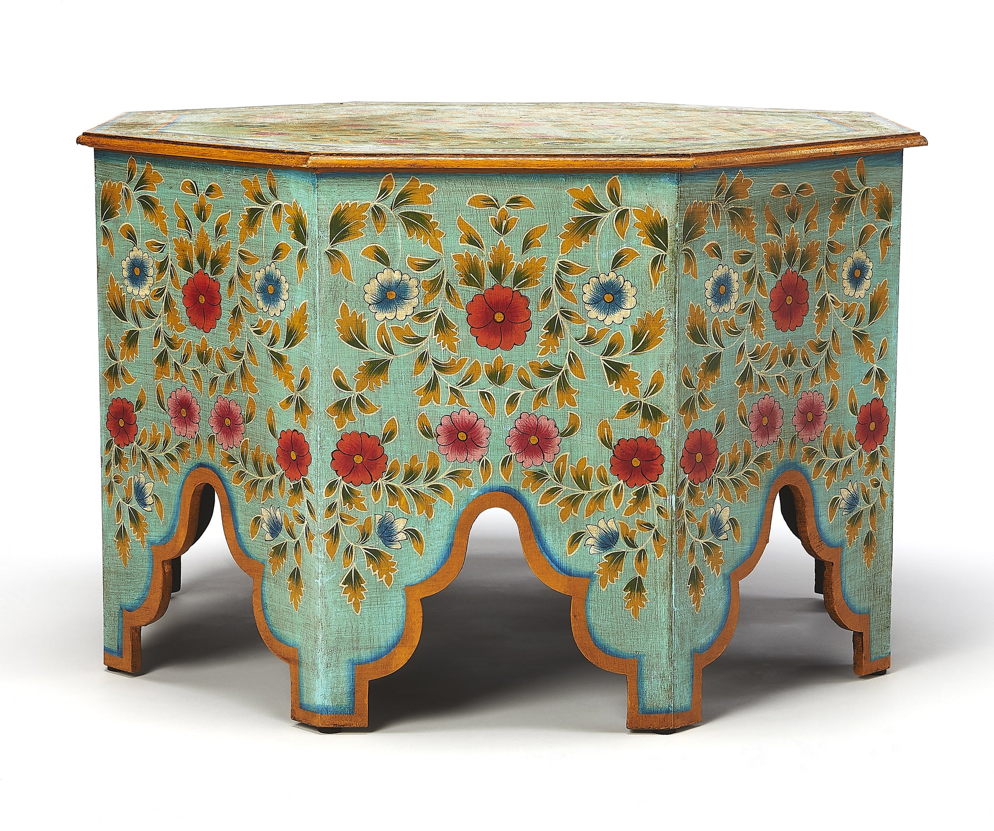 Butler Specialty Company Priya 28.5 in. W Octagonal Wood Hand Painted Coffee Table, Green