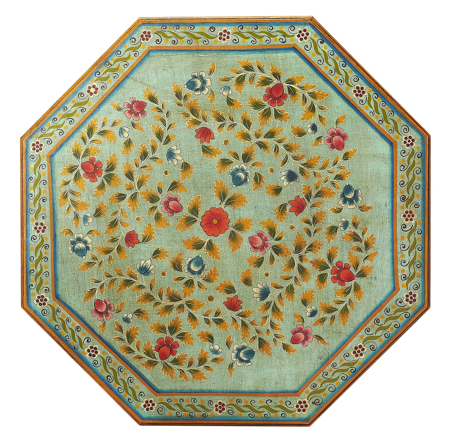 Butler Specialty Company Priya 28.5 in. W Octagonal Wood Hand Painted Coffee Table, Green