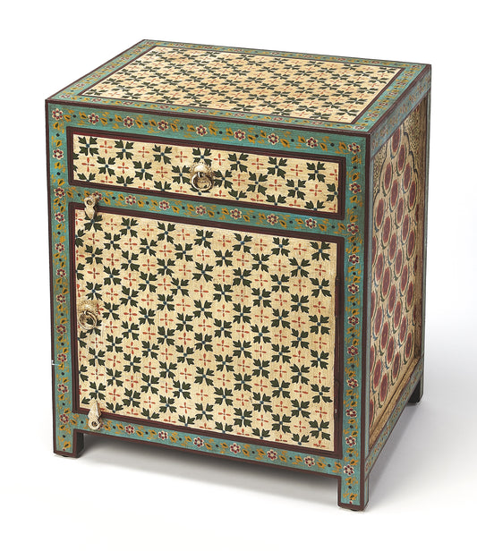 Butler Specialty Company Perna 21 in. W Rectangular Wood Hand Painted 1 Drawer Chest with Storage, Multi-Color