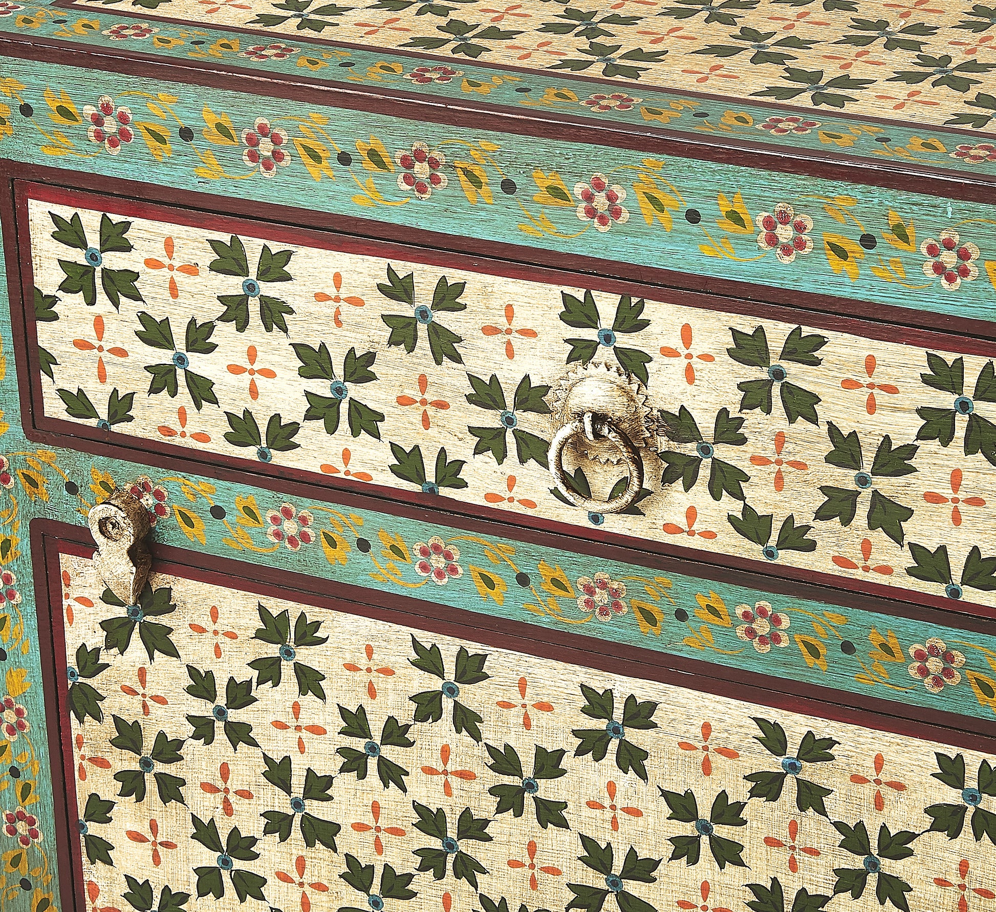 Butler Specialty Company Perna 21 in. W Rectangular Wood Hand Painted 1 Drawer Chest with Storage, Multi-Color